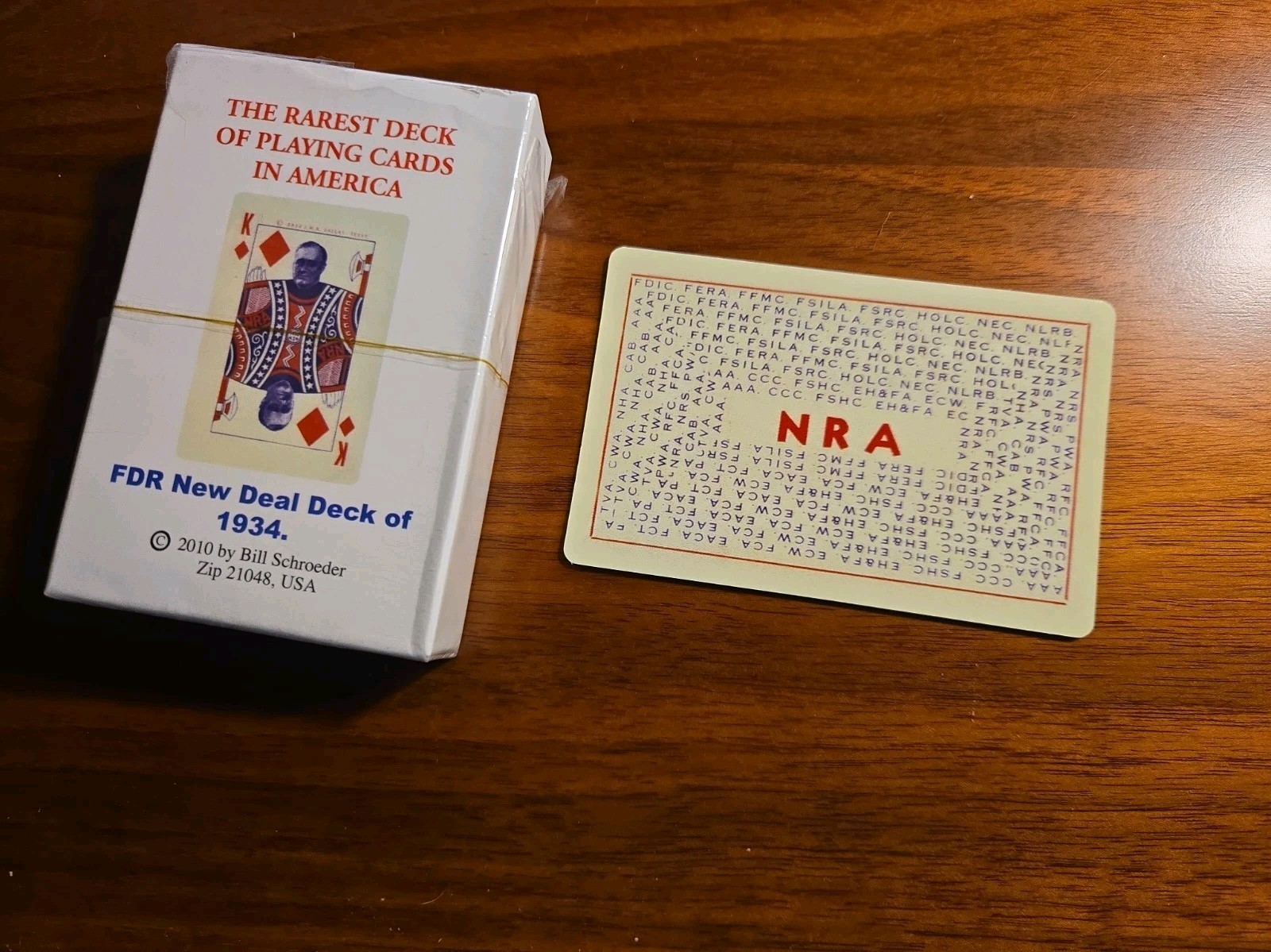 Rare FDR New Deal Deck 1934 Playing Cards Bill Schroeder 2010 NM Cello Wrap
