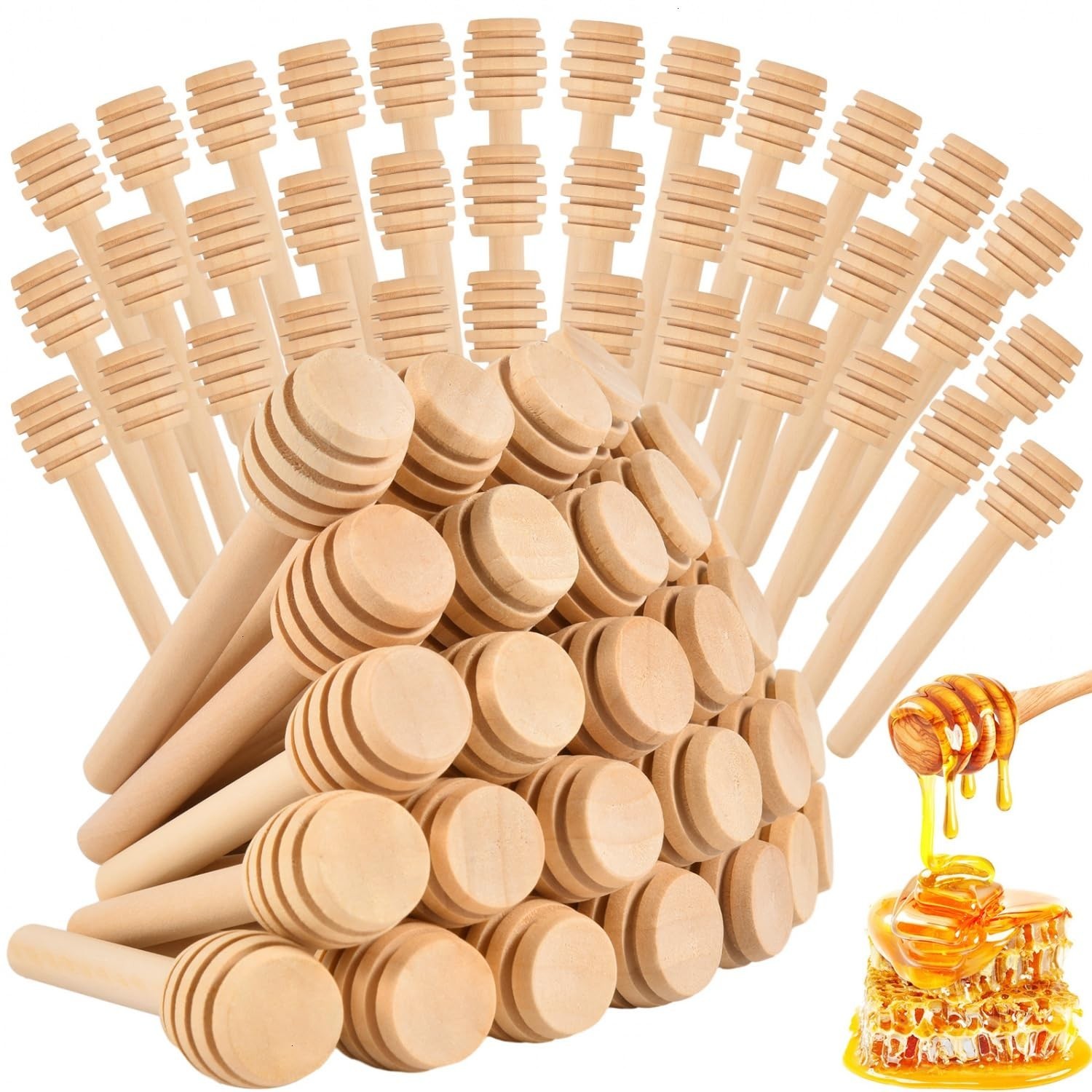 200 PCS Wooden Honey Dipper Sticks, 3 Inch Honey Sticks Mini Honeycomb Sticks... 200 PCS Wooden Honey Dipper Sticks, 3 Inch Honey Sticks Mini Honeycomb Sticks...