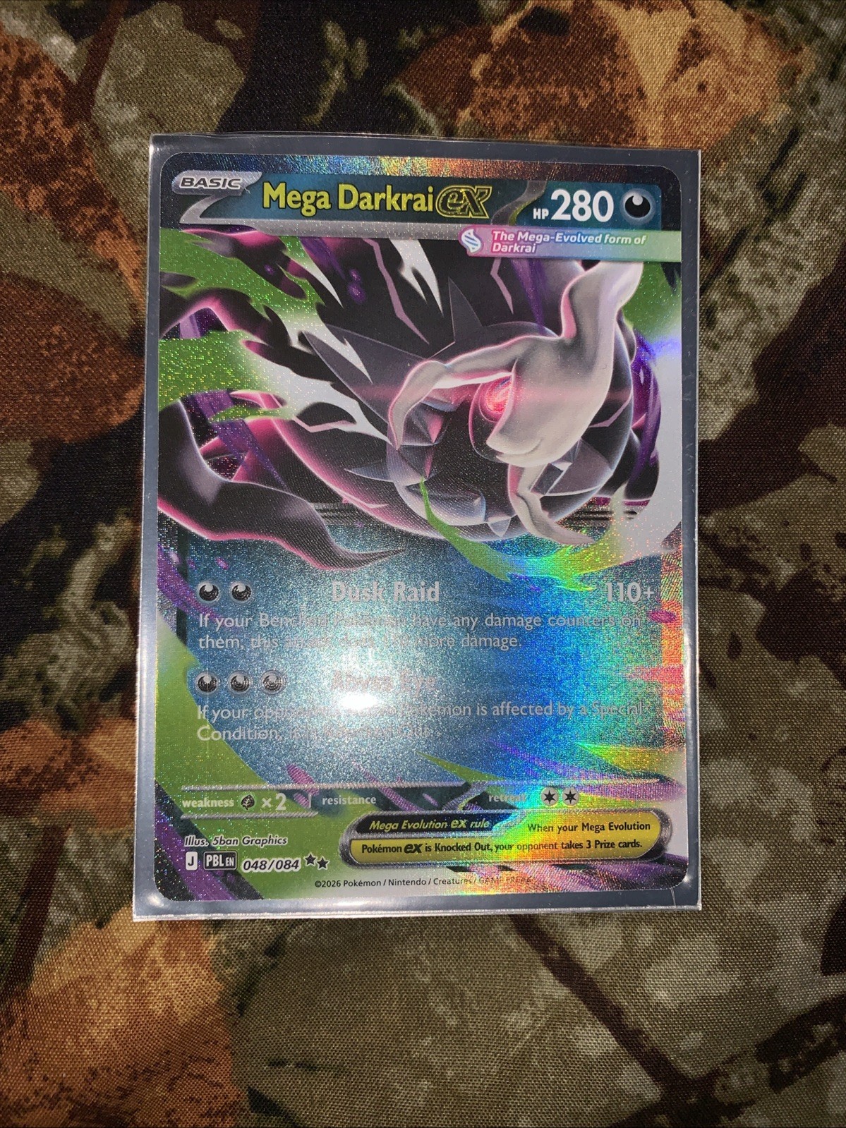 Mega Darkrai EX Mint Condition From Pitch Black Mega Evolution