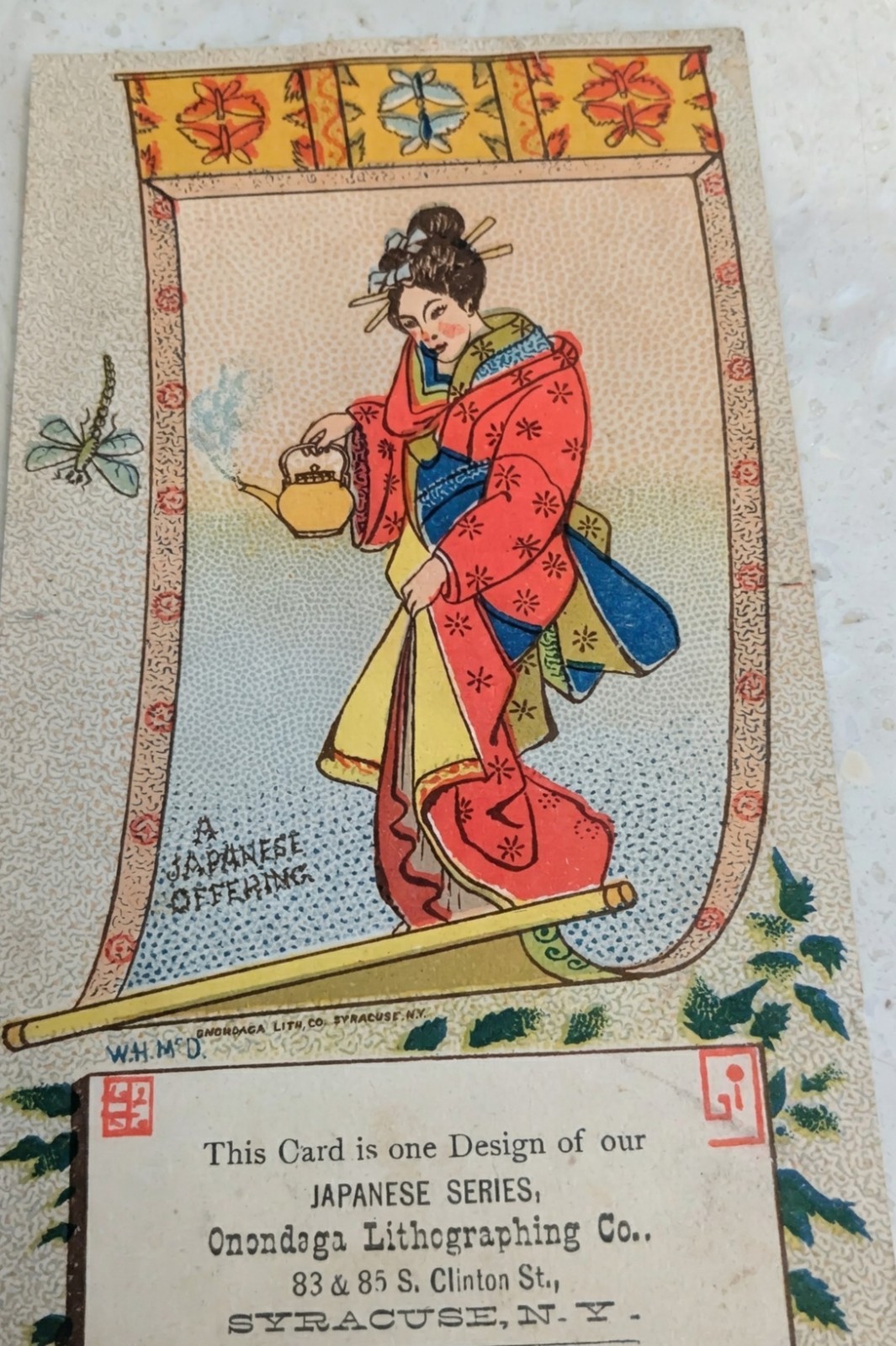 *RARE* JAPANESE SERIES LITHOGRAPHER ONONADGA LITHOGRAPHING CO. SYRACUSE, NY *RARE* JAPANESE SERIES LITHOGRAPHER ONONADGA LITHOGRAPHING CO. SYRACUSE, NY
