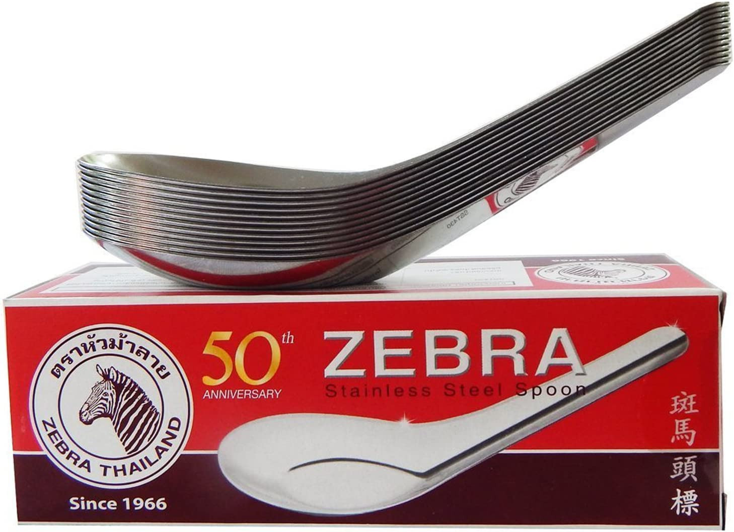 Thai Chinese Asian Stainless Steel Rice Soup Spoon (12 Pack), Silver Thai Chinese Asian Stainless Steel Rice Soup Spoon (12 Pack), Silver