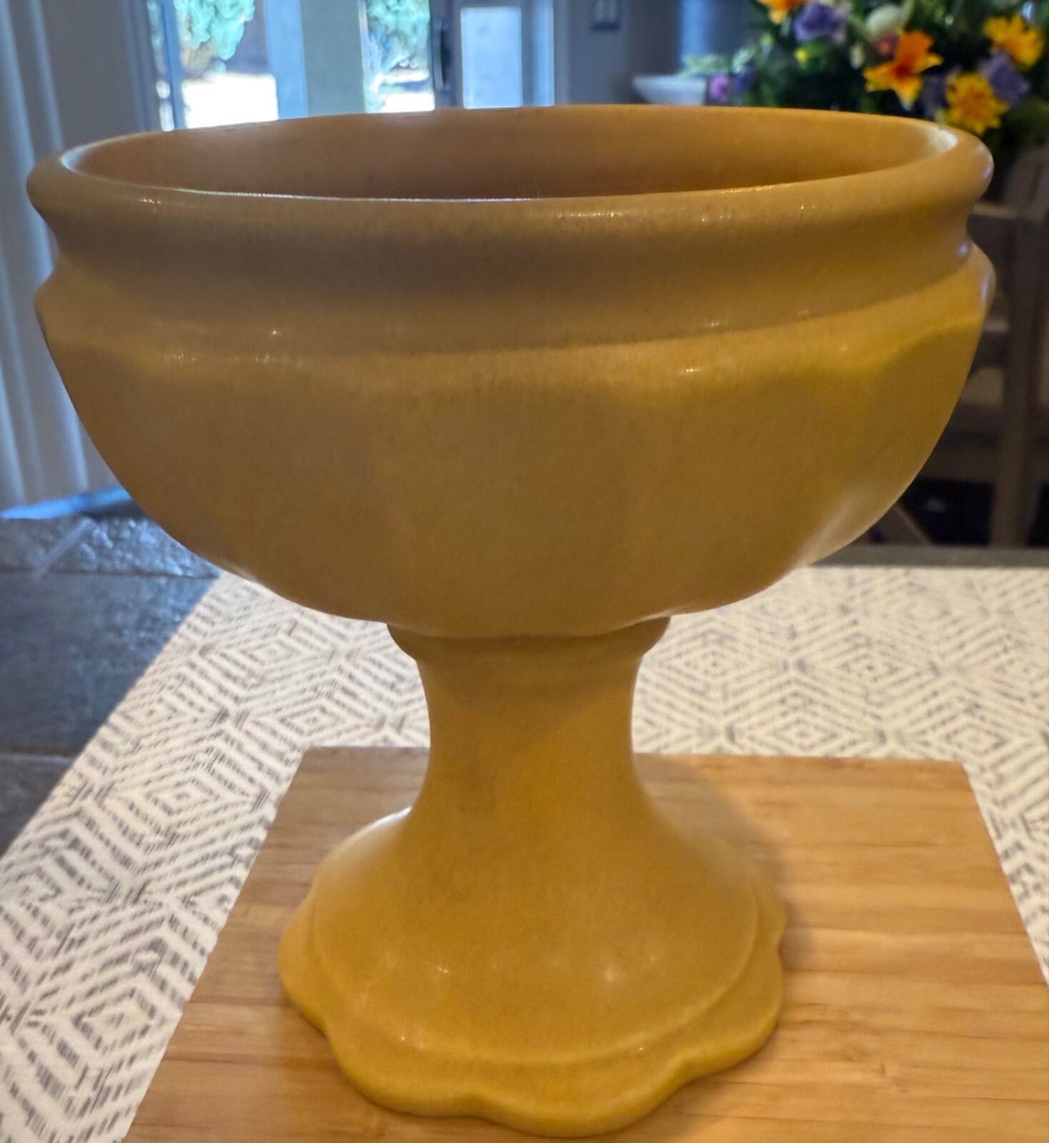 Vintage Hyalyn USA Pottery Pedestal Flower Pot Vase