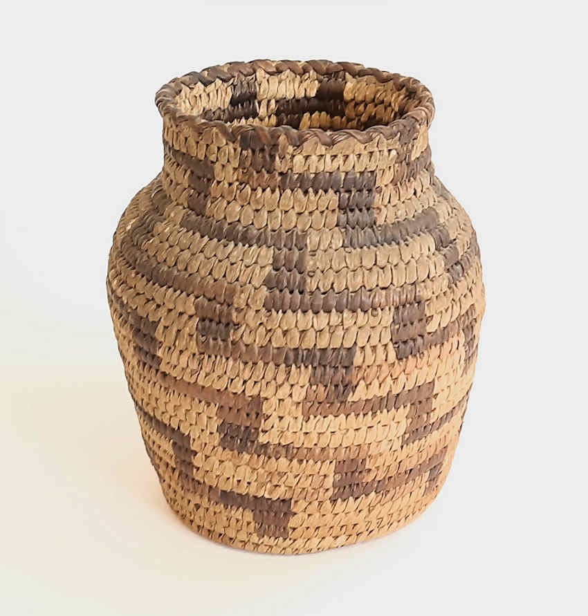 Antique c1910 Native American Papago / Pima Woven Southwest Basket Vase * NICE Antique c1910 Native American Papago / Pima Woven Southwest Basket Vase * NICE