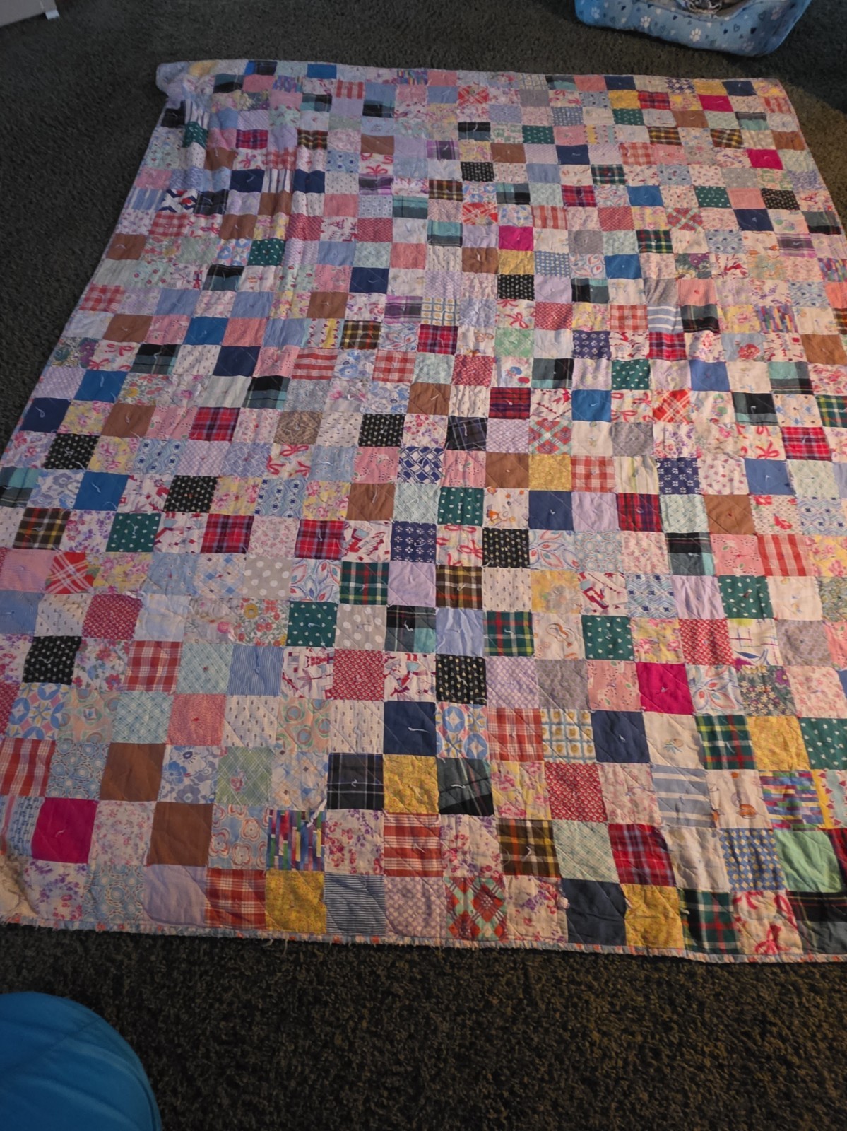 Vintage Patchwork Quilt Handmade 72x90