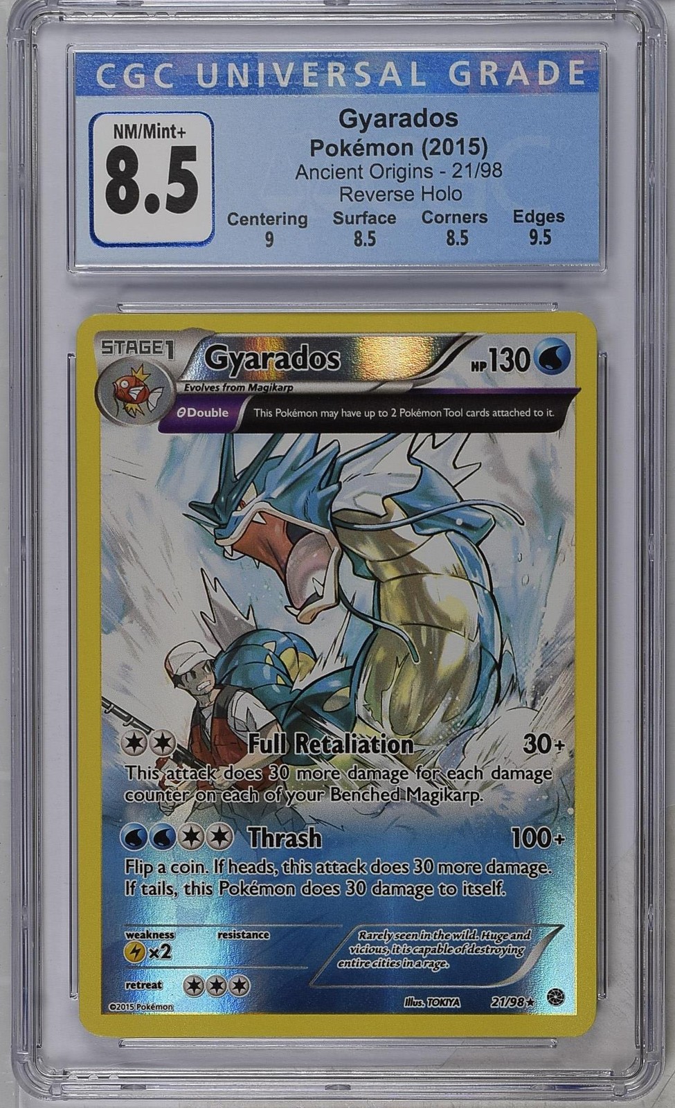 Gyarados 2015 Ancient Origins #21/98 Reverse Holo CGC 8.5 Gyarados 2015 Ancient Origins #21/98 Reverse Holo CGC 8.5