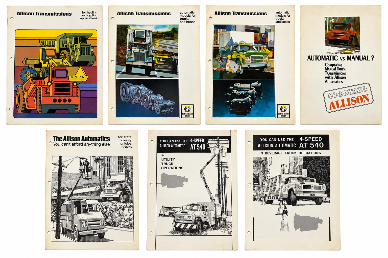 Lot 7 Vintage Detroit Diesel Allison Transmission Truck Bus Sales Brochures AT54