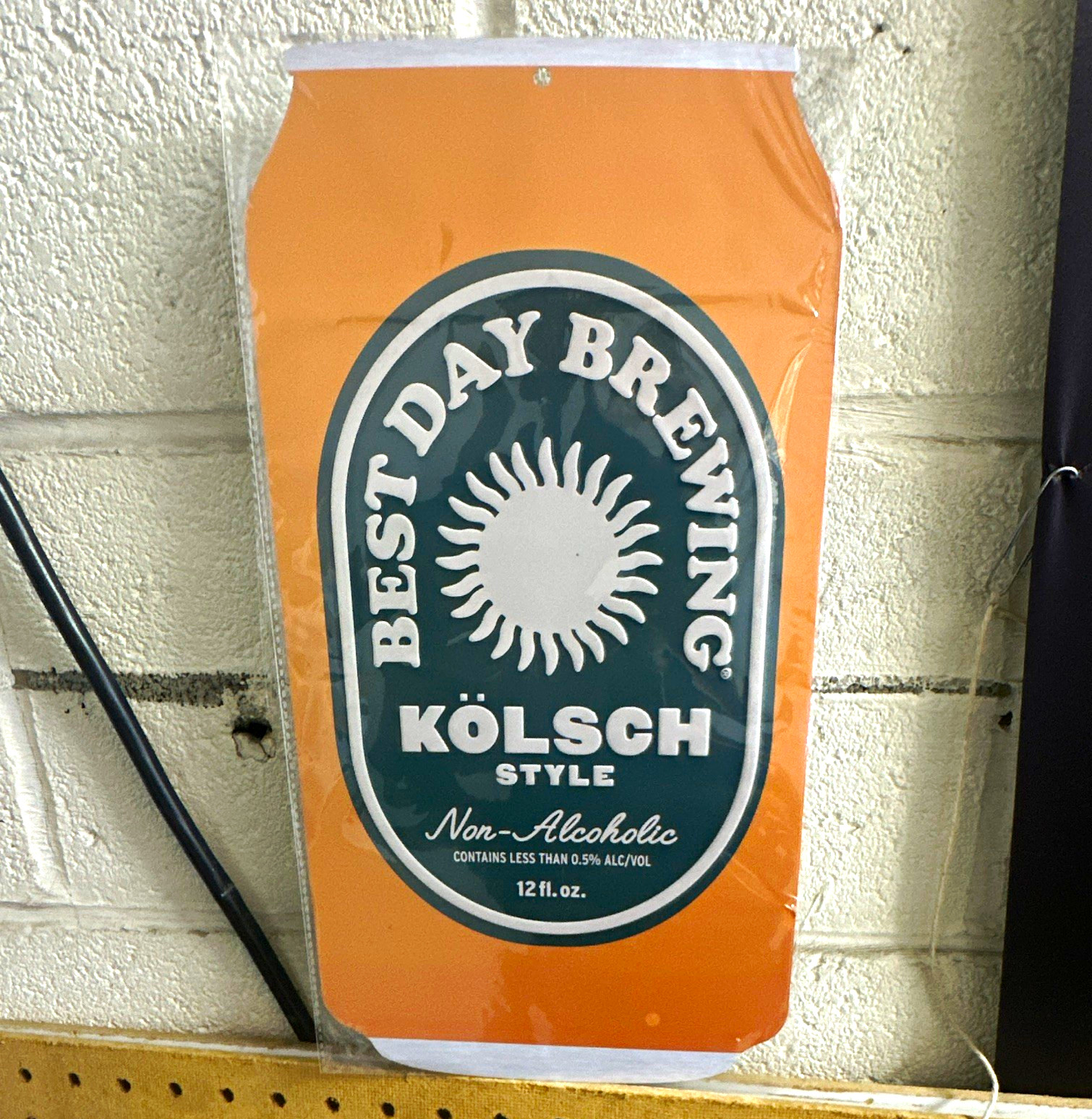 Best Day Brewing Kölsch Style Non-Alcoholic Beer Metal Can Sign Breweriana