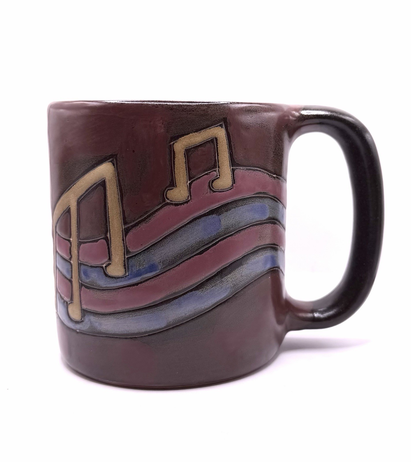 Vintage Handcrafted Mara Mexican Musical Note Stoneware Coffee Mug Signed