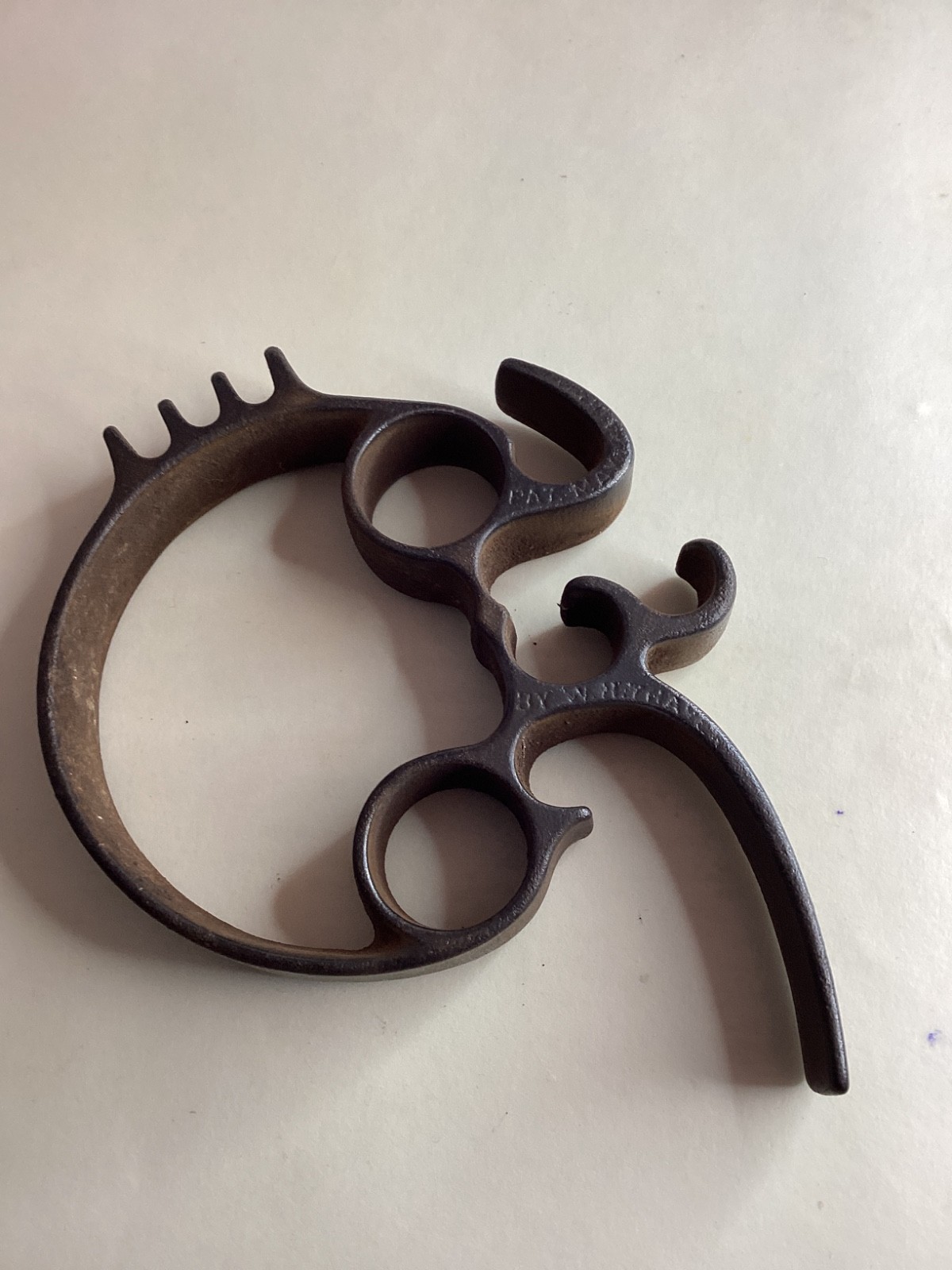 Rare Antique 1881 W.H. Thayer Cast Iron 7-in-1 Universal Kitchen Tool / Trivet