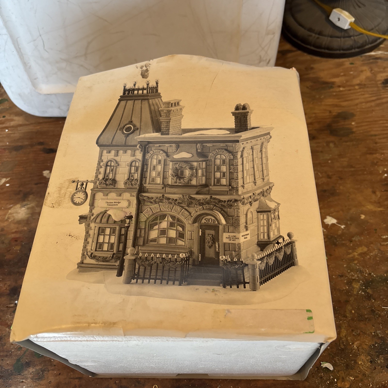 Rare Dept 56 Dickens' Village Thomas Mudge Timepieces Lit Hand Painted 1998