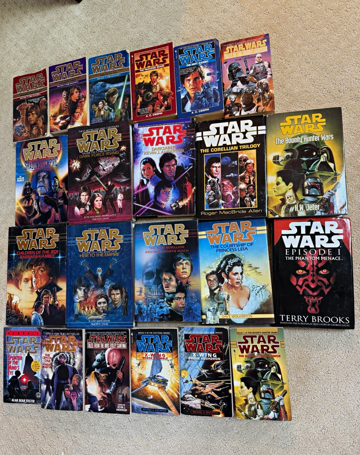 Star Wars HUGE Book Lot Hardcovers/Paperbacks 22 Books