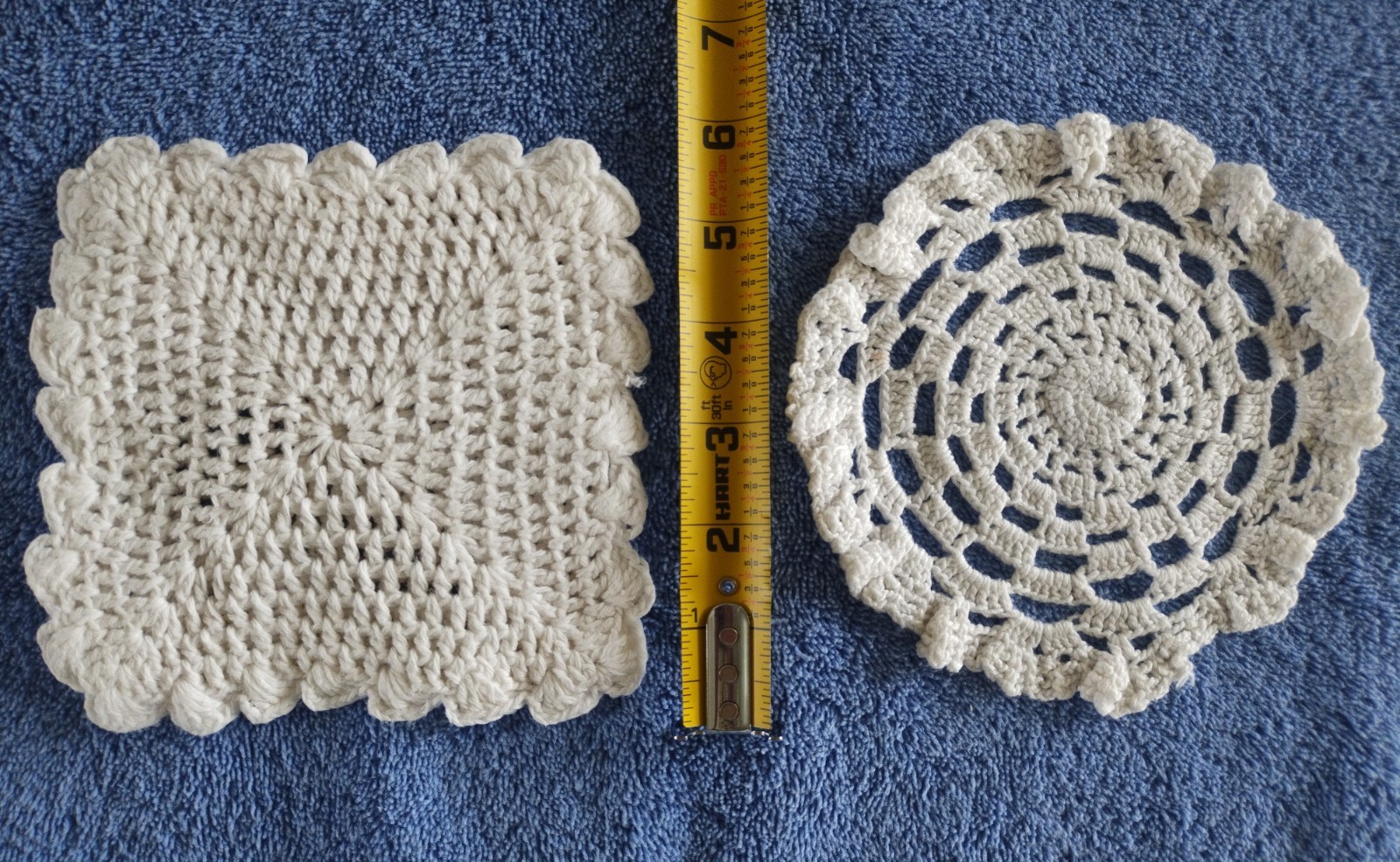 Two Small White Crochet Doilies 6 In Each