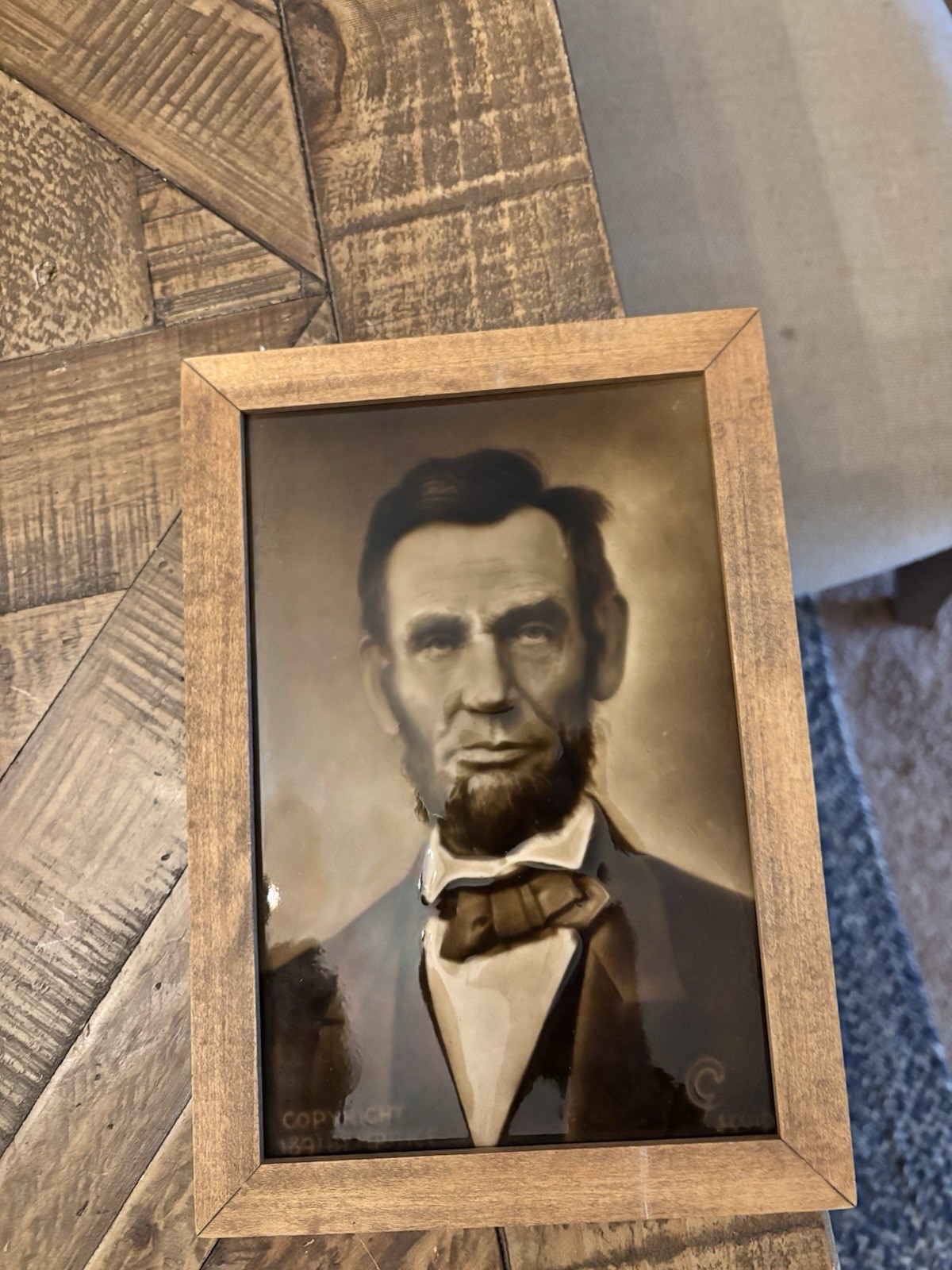 1909 Abraham Lincoln Centennial Plaque. Sherwin & Cotton Staffordshire 