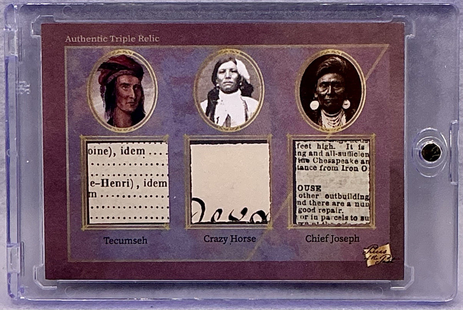 2025 Pieces Of The Past Art And Music Tecumseh,Crazy Horse,Chief Joseph Relics