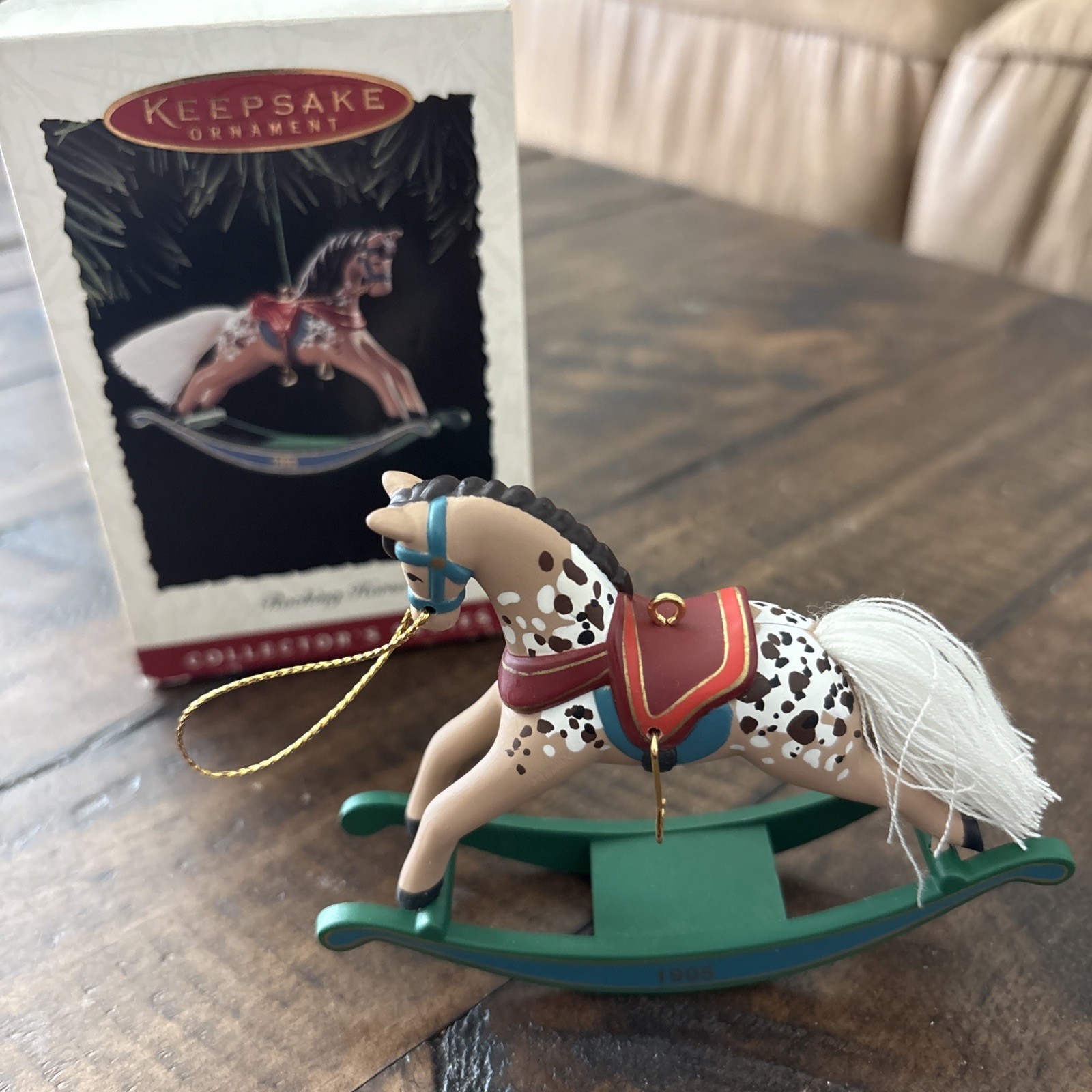 1995 Hallmark Rocking Horse Keepsake Ornament Collector\'s Series 15th