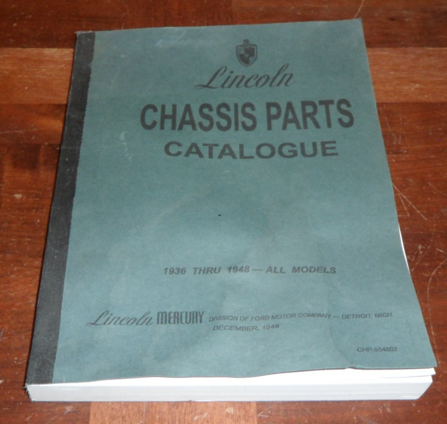 Vintage 1936-1946 Lincoln Zephyr Continental Custom Chassis Parts Catalogue Vintage 1936-1946 Lincoln Zephyr Continental Custom Chassis Parts Catalogue