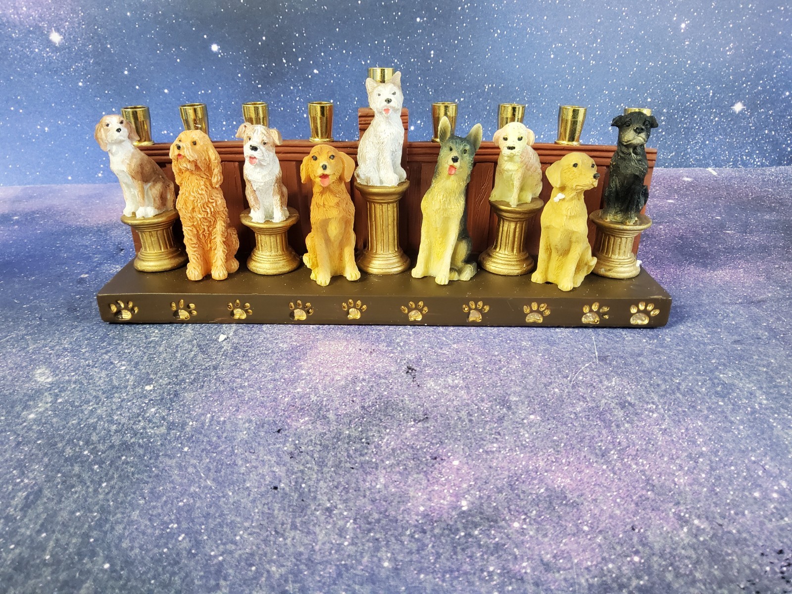 Avic Judaica Dogs Menorah In Original Box Hanukkah Jewish Festive Holiday Decor