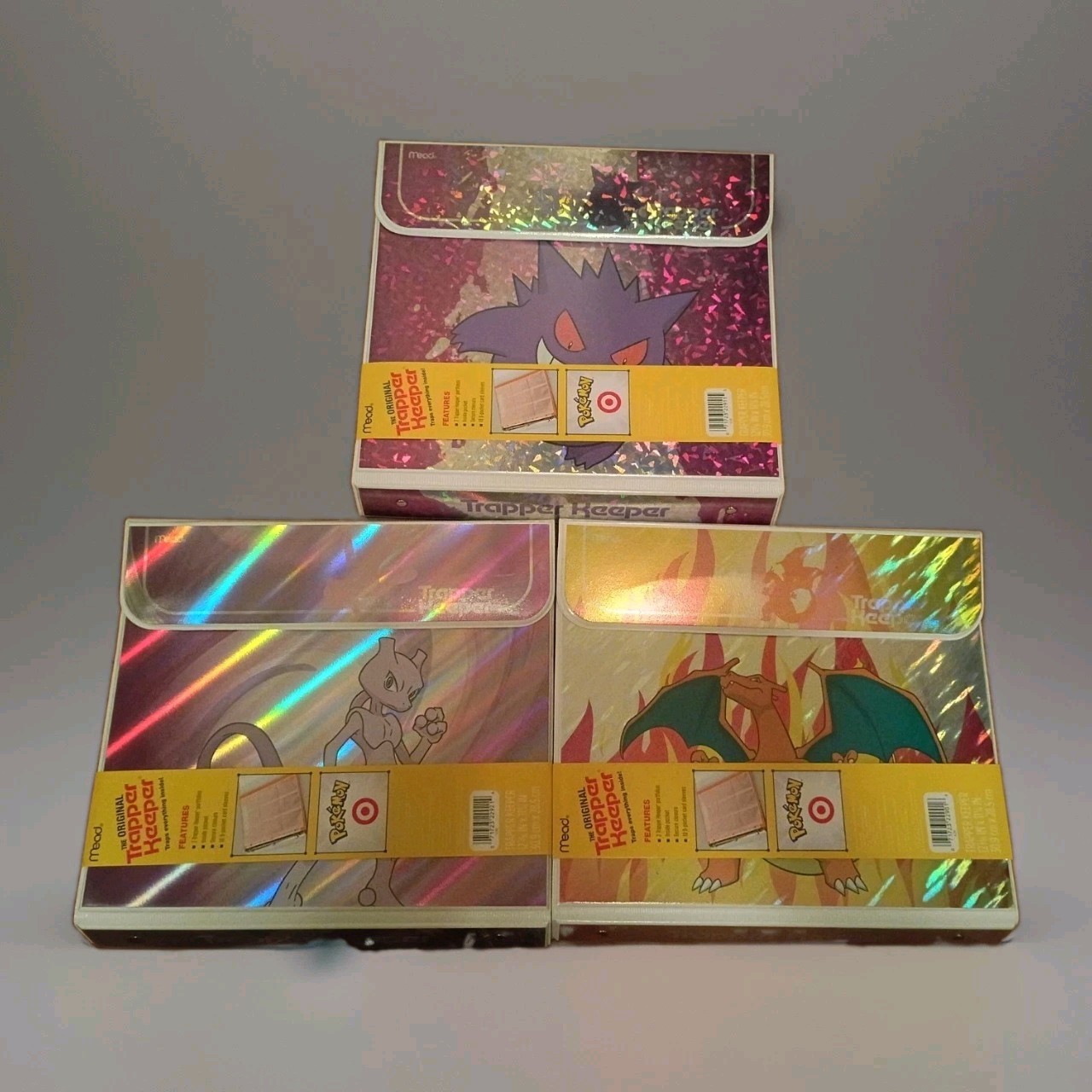 Target X Pokémon Trapper Keeper Binder Set Of 3 Charizard Gengar Mewtwo