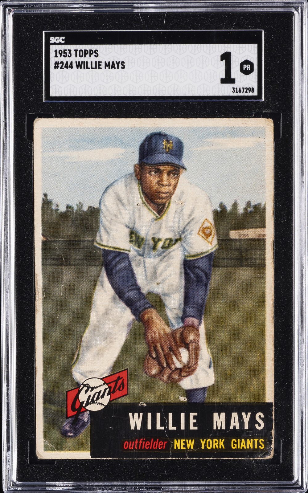1953 TOPPS #244 WILLIE MAYS SGC 1