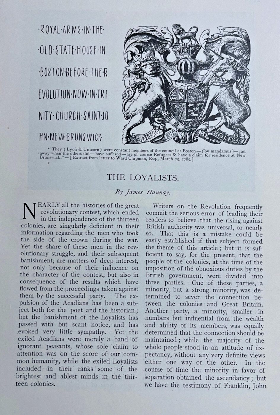 1891 Loyalists in the American Revolution illustrated