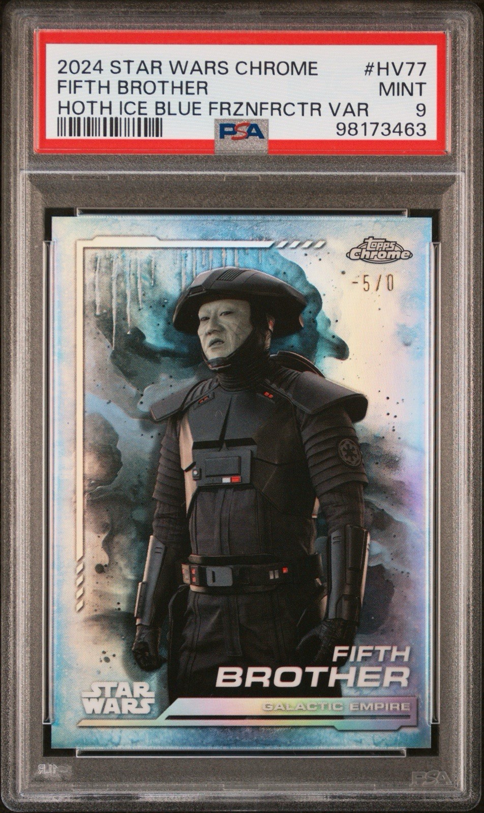 PSA 9 2024 Topps Chrome Star Wars Fifth Brother -5/0 Hoth Frozenfractor Kenobi  