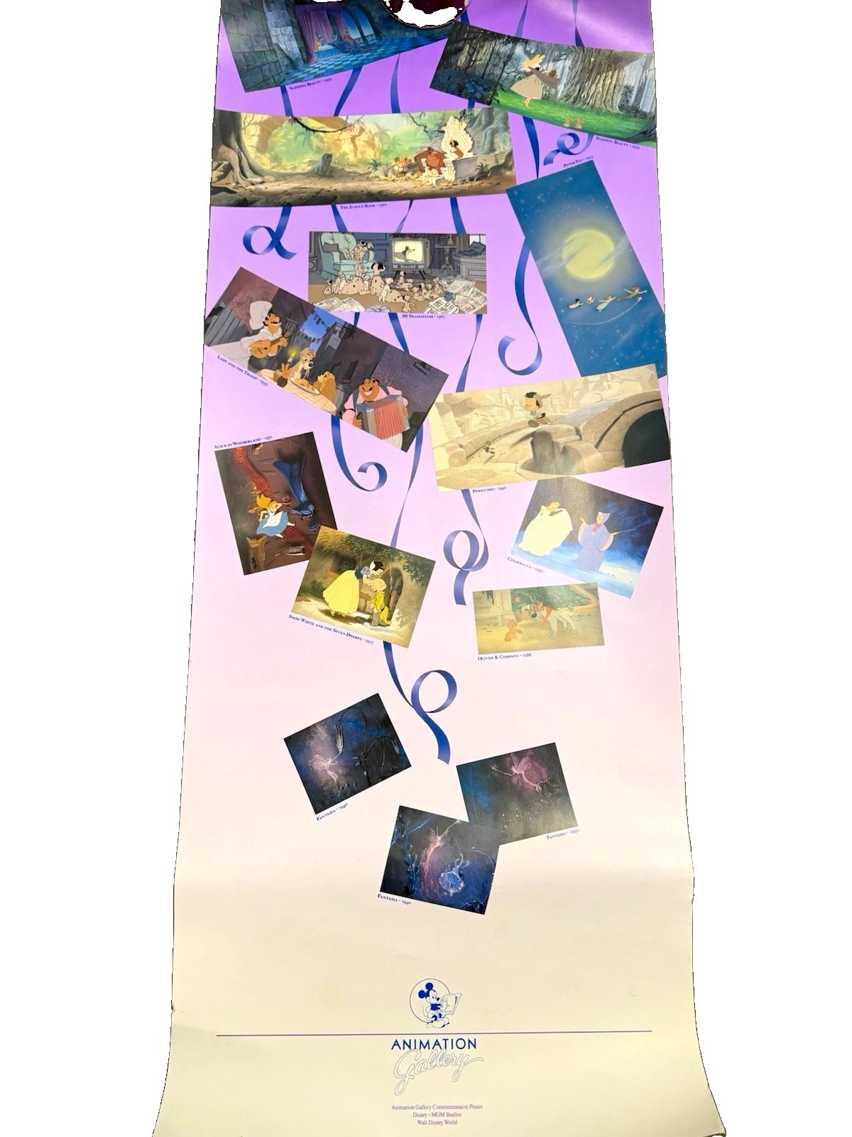 Rare Disney Animation Gallery Commemorative Poster Disney-MGM Studios 1999