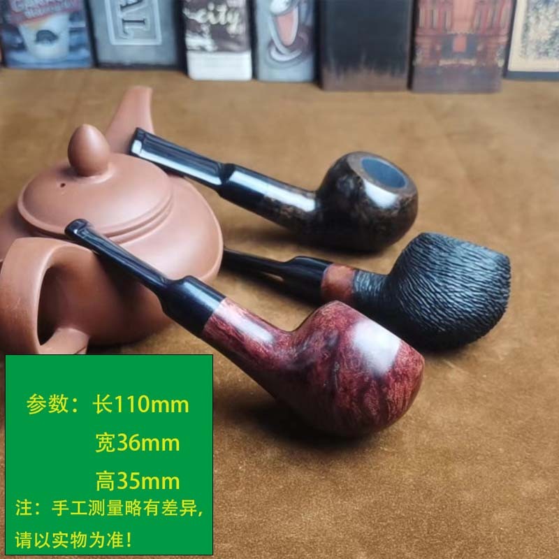 High quality handmade Briar Pipe portable 3mm Acrylic straight Saddle Stem