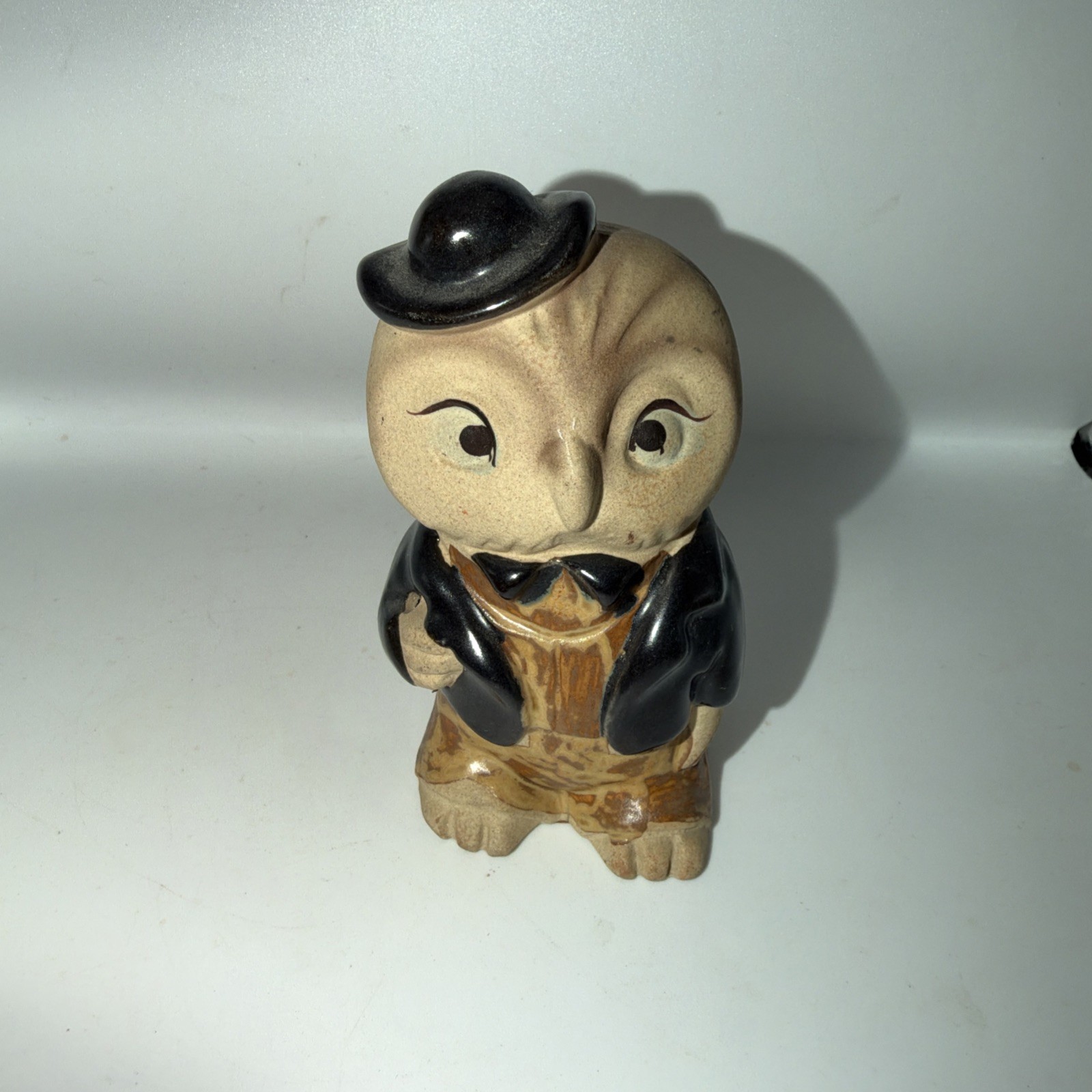 Vintage anthropomorphic ceramic Owl Bird Japan Gentleman Suit Figure
