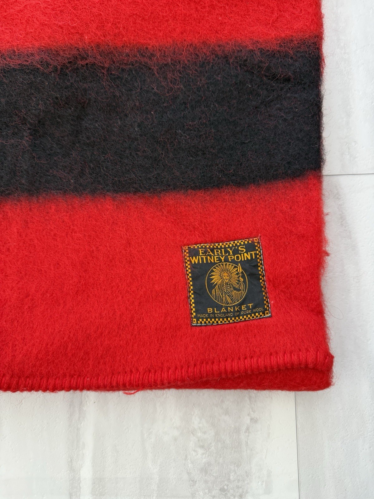 Vintage Early's Witney Point 5 Point Pure New Wool Blanket About 94”/78” Queen