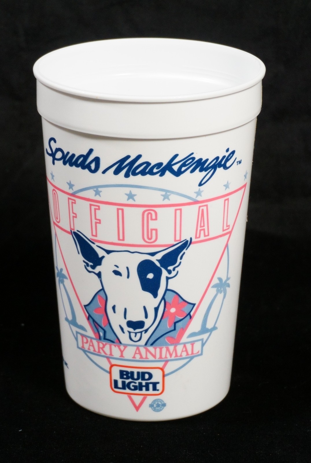 Vintage 80s Bud Light Spuds Mackenzie Plastic Cup Official Party Animal (R9)