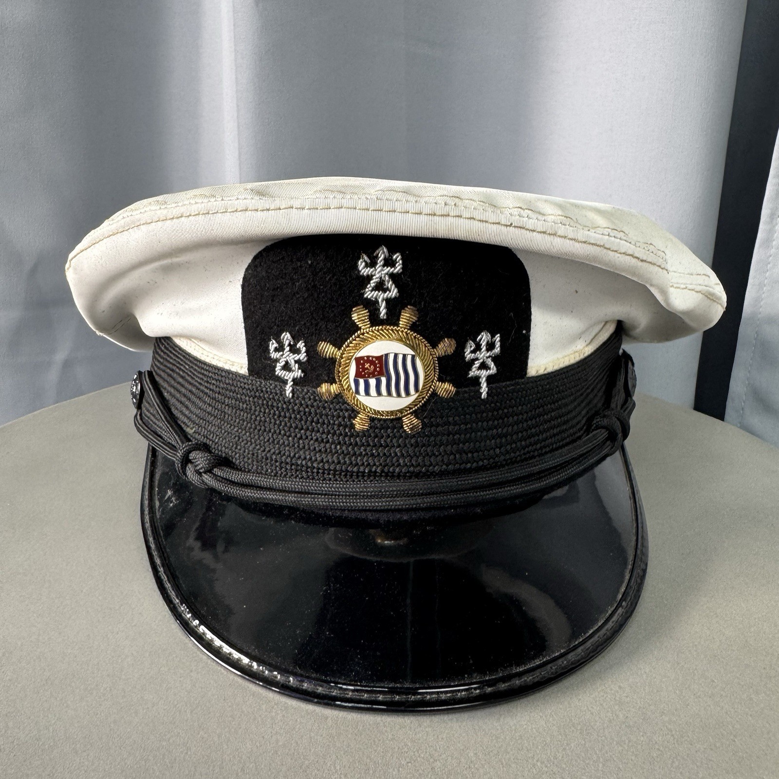 Vintage Captain’s Hat Bancroft Zephyr Navy American Boating Club 1950/70s 7-3/8 Vintage Captain’s Hat Bancroft Zephyr Navy American Boating Club 1950/70s 7-3/8
