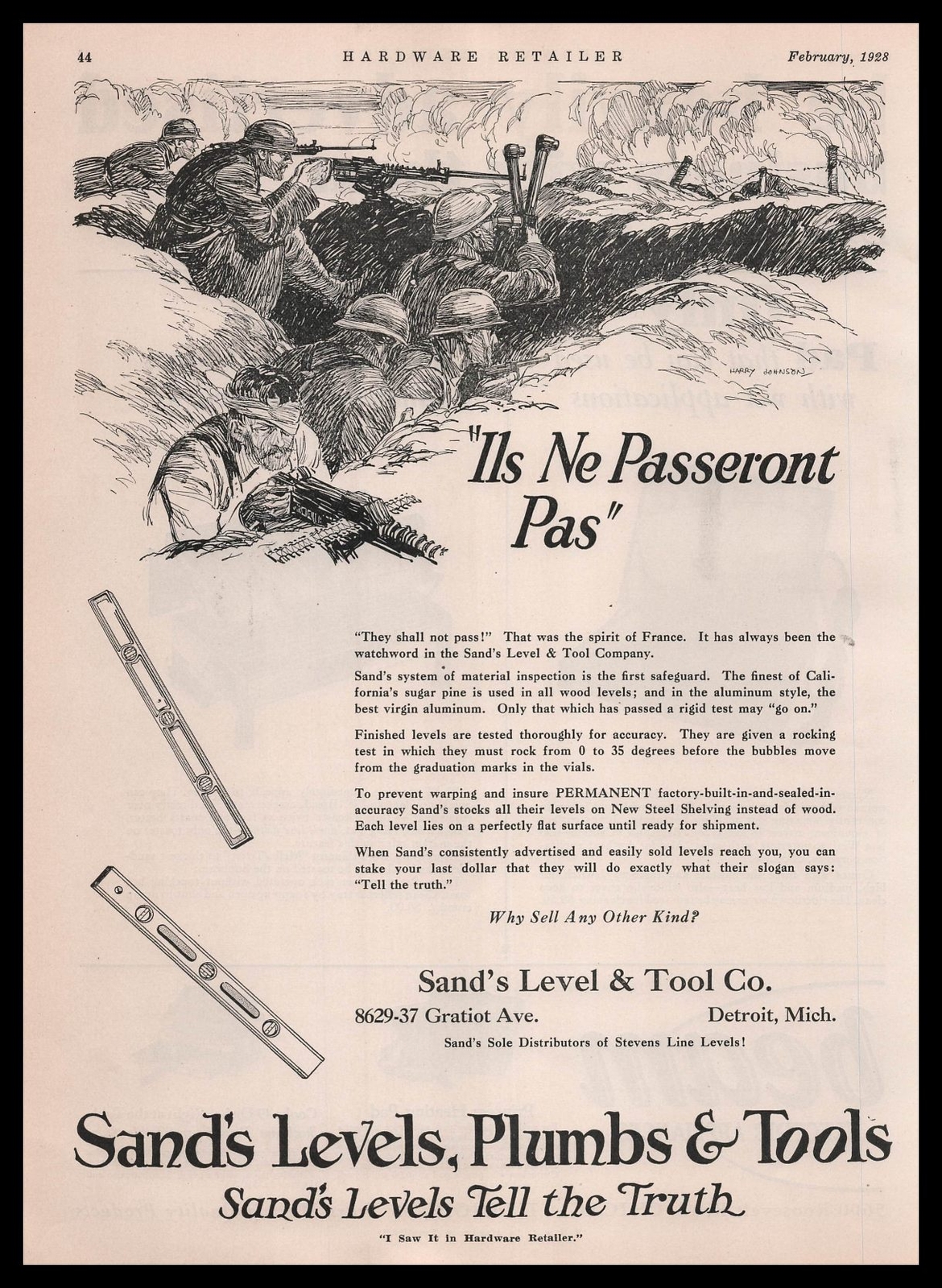1927 Sand,s Level & Tool \ 1927 Sand,s Level & Tool \