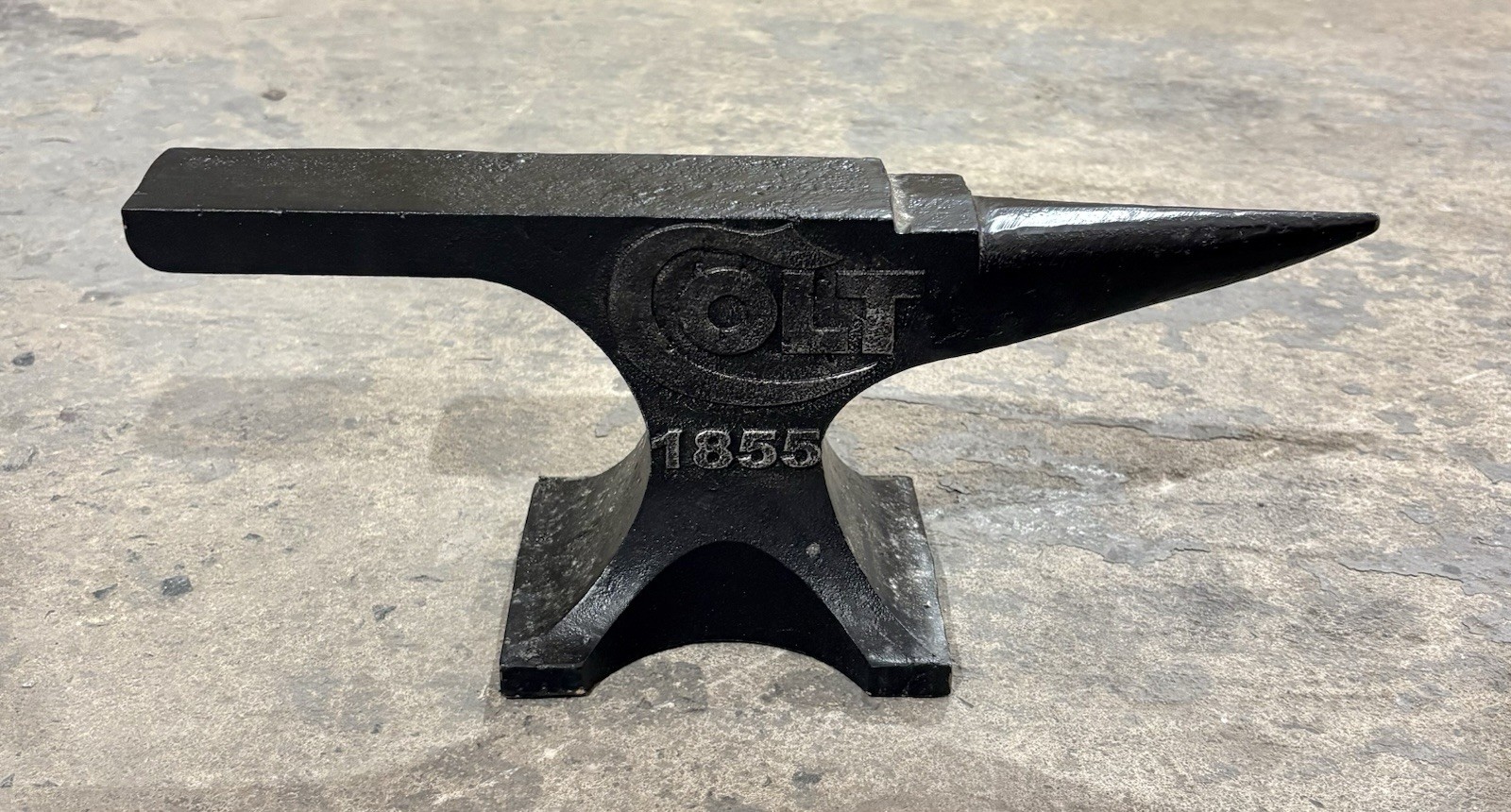 COLT 1855 Cast Iron 15” Long Vintage Gunsmith Black Anvil, Weighs 18 lbs.