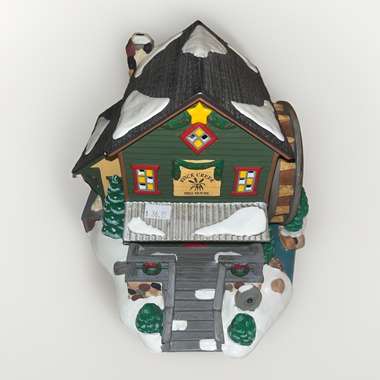 Vintage Dept 56 Snow Village “Rock Creek Mill House “ Lighted Christmas House 🎄 Vintage Dept 56 Snow Village “Rock Creek Mill House “ Lighted Christmas House 🎄
