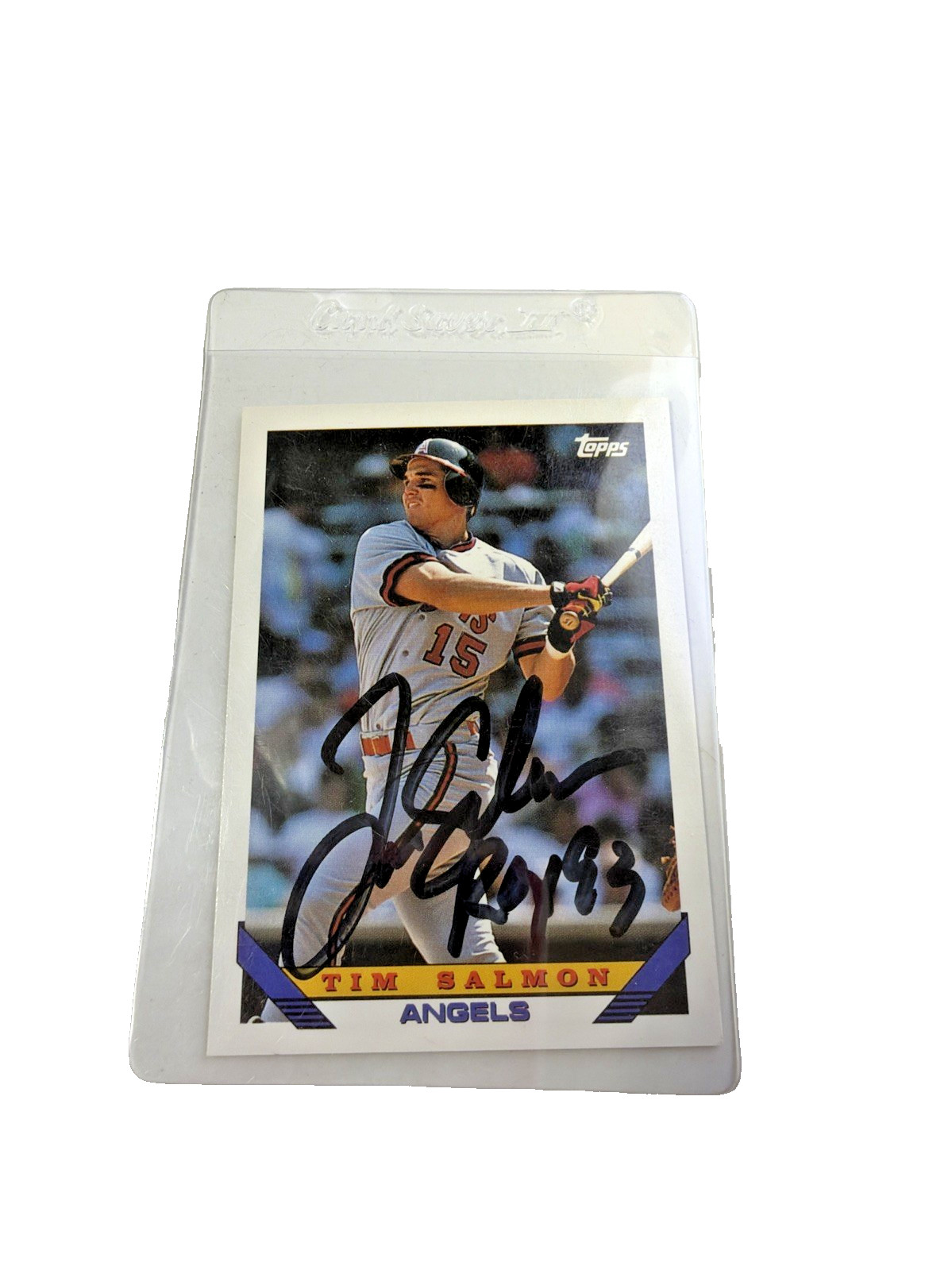 TIM SALMON 1993 Topps # 20 autographed signed card CALIFORNIA ANGELS 93 TIM SALMON 1993 Topps # 20 autographed signed card CALIFORNIA ANGELS 93
