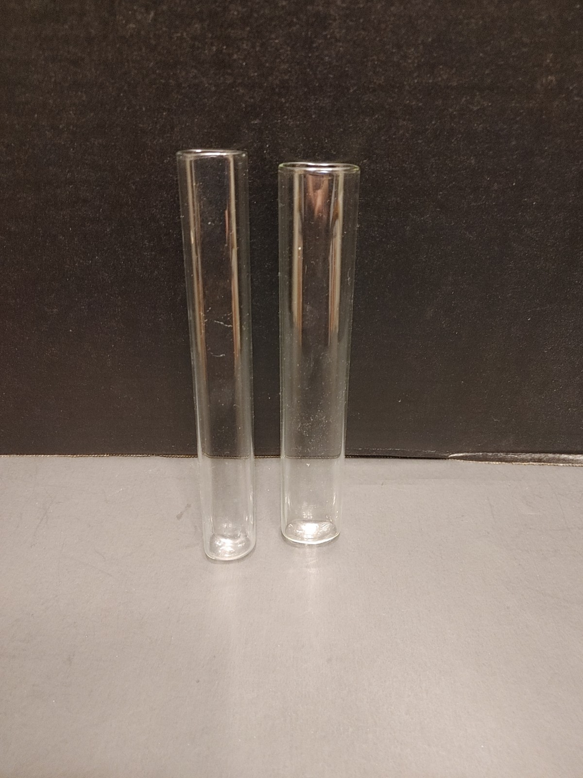 Two Vintage Toothbrush Glass Tube Holders