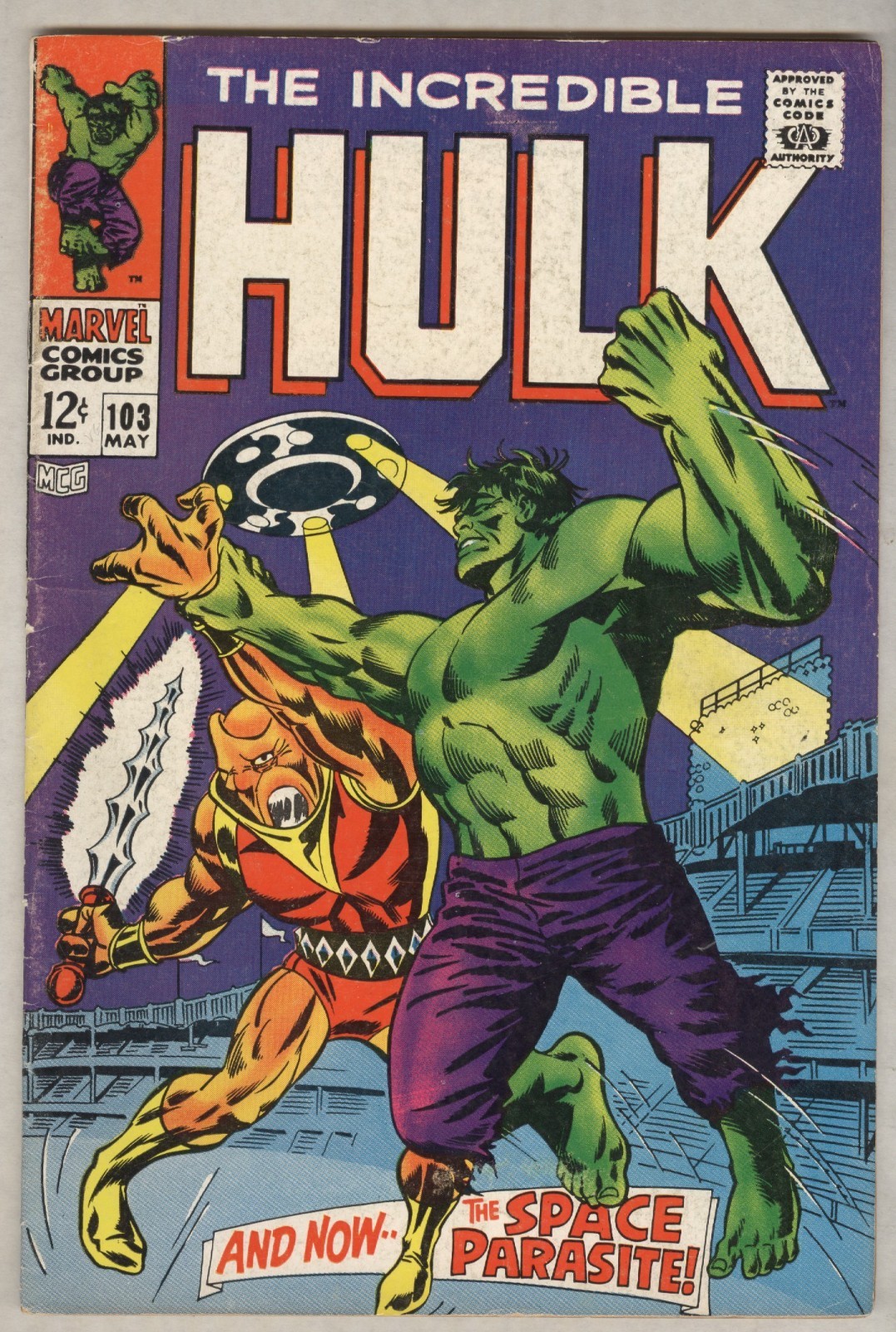 Incredible Hulk #103 May 1968 VG The Space Parasite Incredible Hulk #103 May 1968 VG The Space Parasite