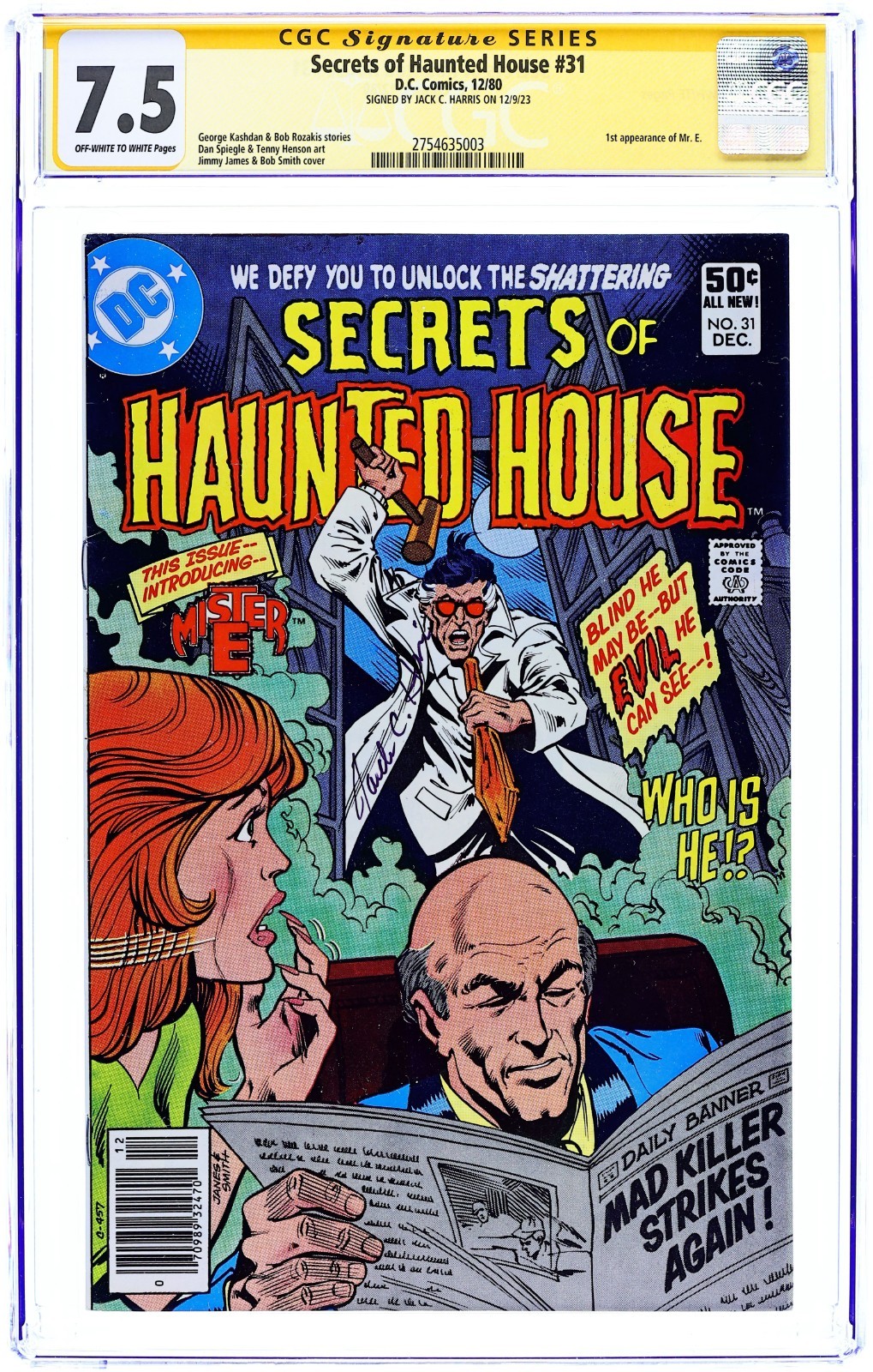 Secrets of Haunted House #31 - 1980 - CGC 7.5 SS - Signed by Jack C. Harris