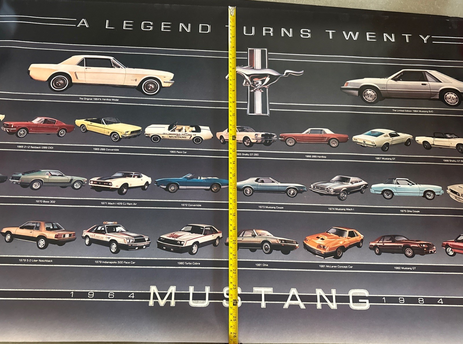 1964 Mustang 1984 A Legend Turns Twenty Ford Division Rare Poster 47x27
