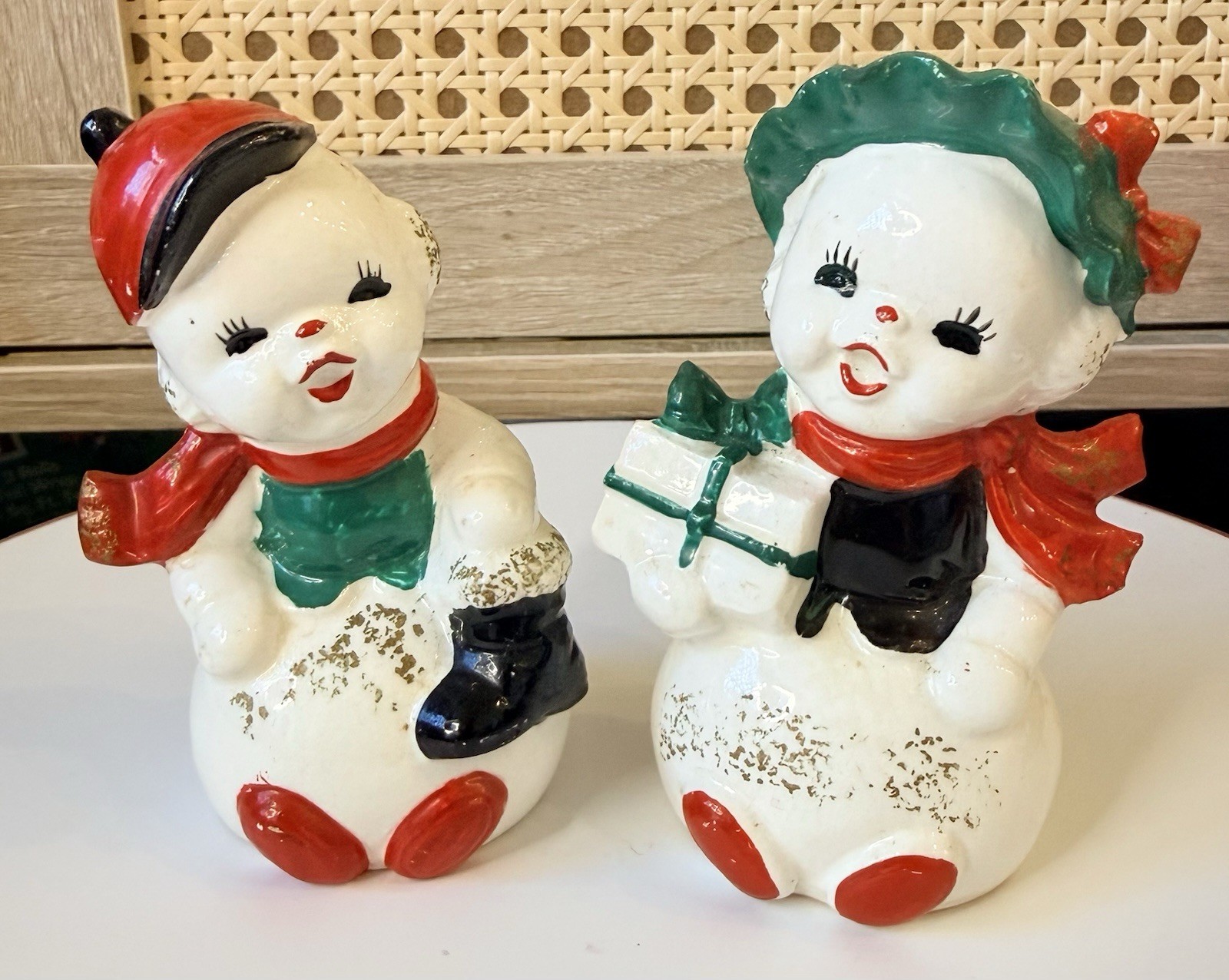 HTF Ucagco Anthropomorphic Japan Snowmen Vintage Christmas - Snowman ☃️ HTF Ucagco Anthropomorphic Japan Snowmen Vintage Christmas - Snowman ☃️