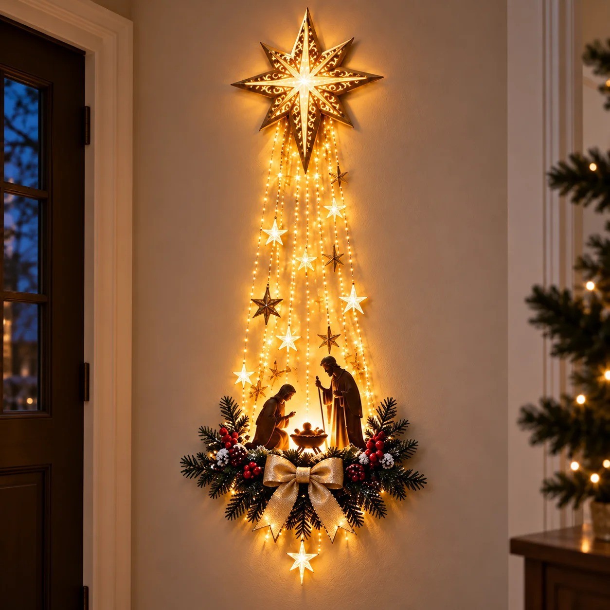 Bethlehem Star of Faith Lighted Nativity Wall Decor Christmas LED Religious Wall Bethlehem Star of Faith Lighted Nativity Wall Decor Christmas LED Religious Wall
