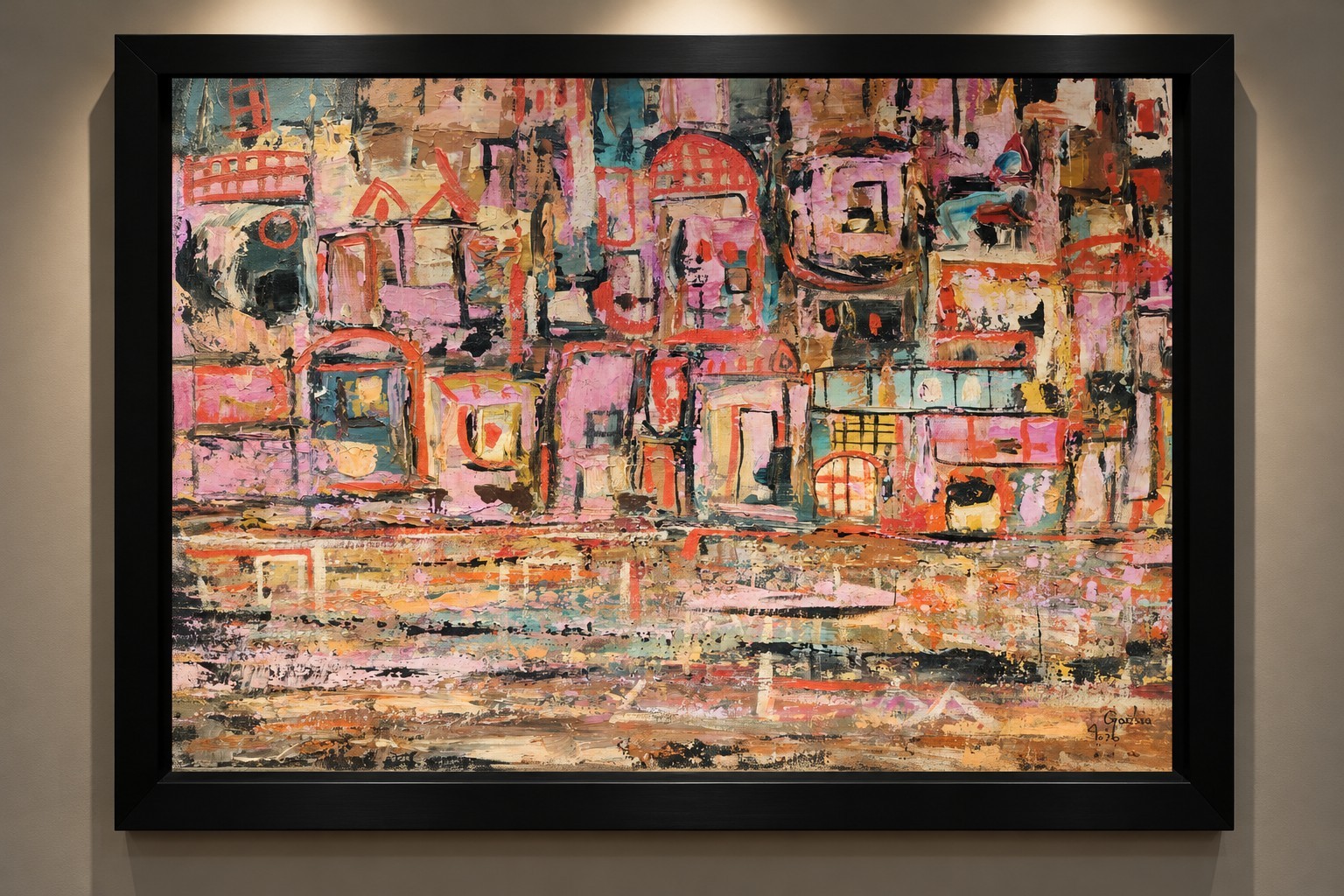 Oil on board Painting by prominent Egyptian artist GAZBIA SIRRY Oil on board Painting by prominent Egyptian artist GAZBIA SIRRY