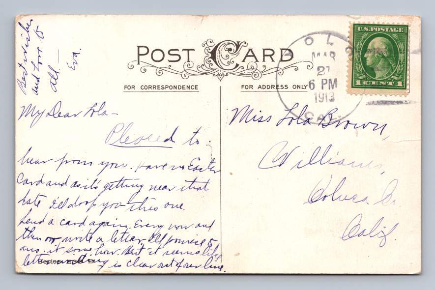 Yolo California Antique Postcard Cover DPO Cancel 1913