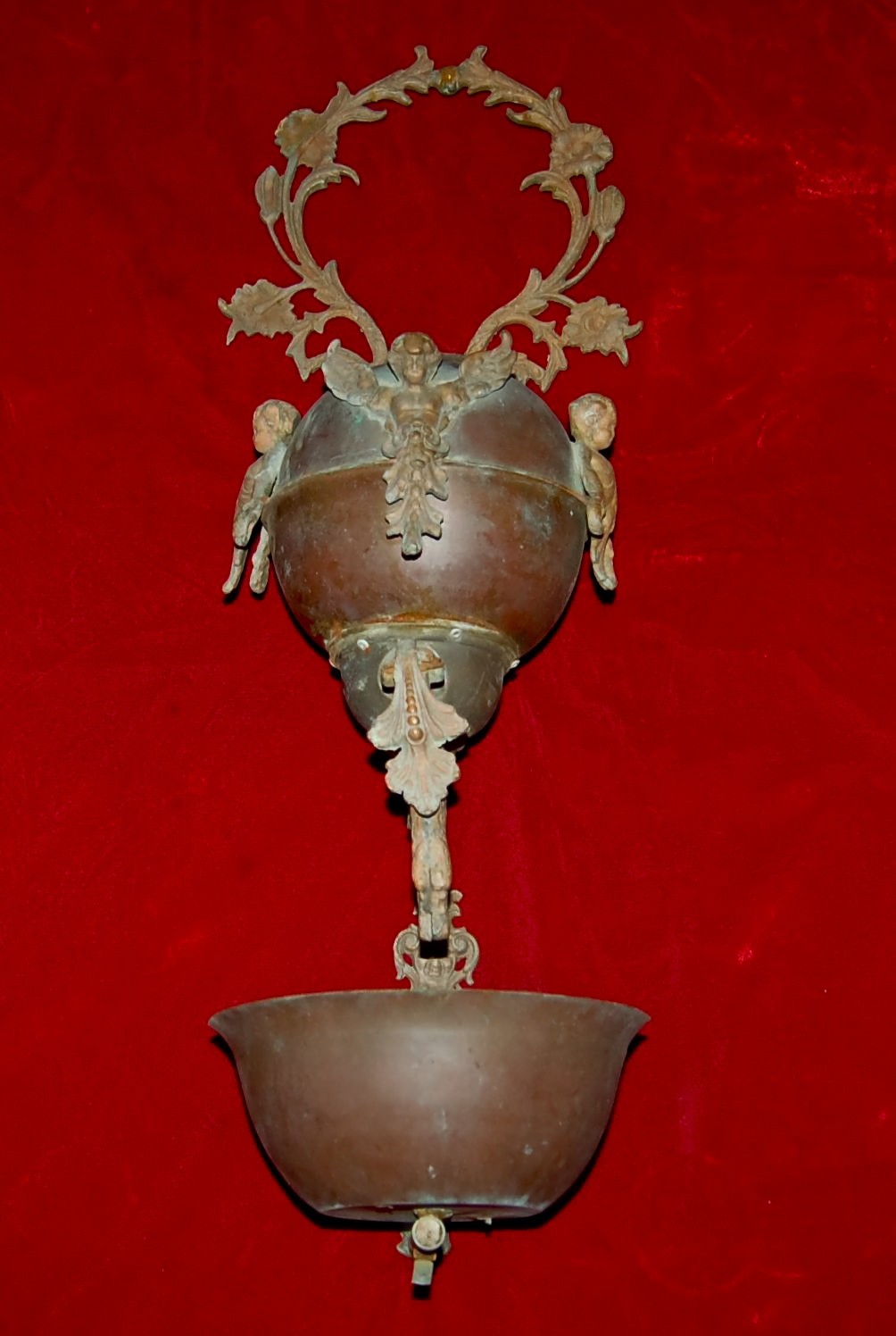 ANTIQUE Bronze Patinated Brass Lavabo Wall Fountain c.1890s Victorian RARE FIND