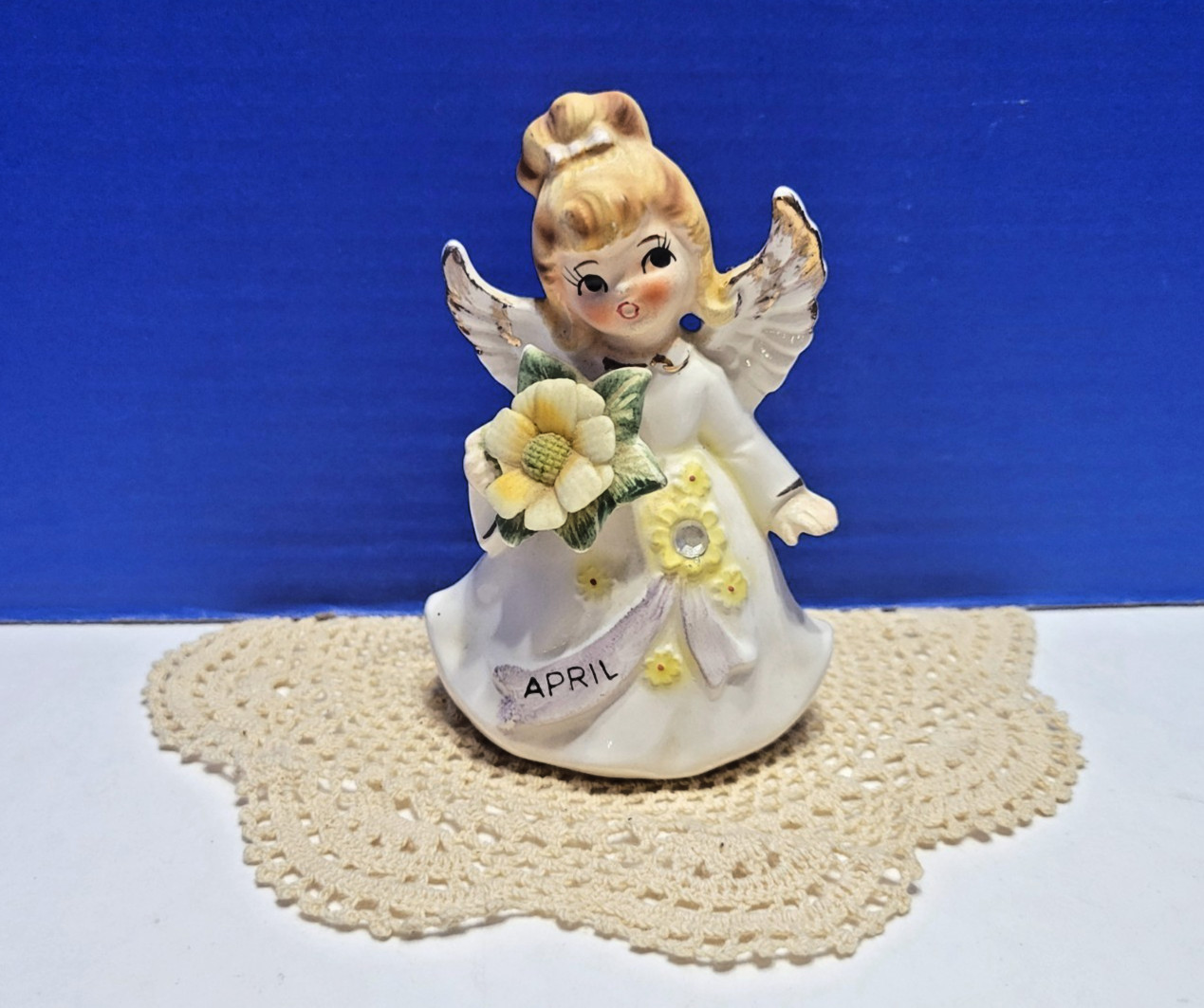Vintage Lefton April Birthday Angel Made in Japan Vintage Lefton April Birthday Angel Made in Japan