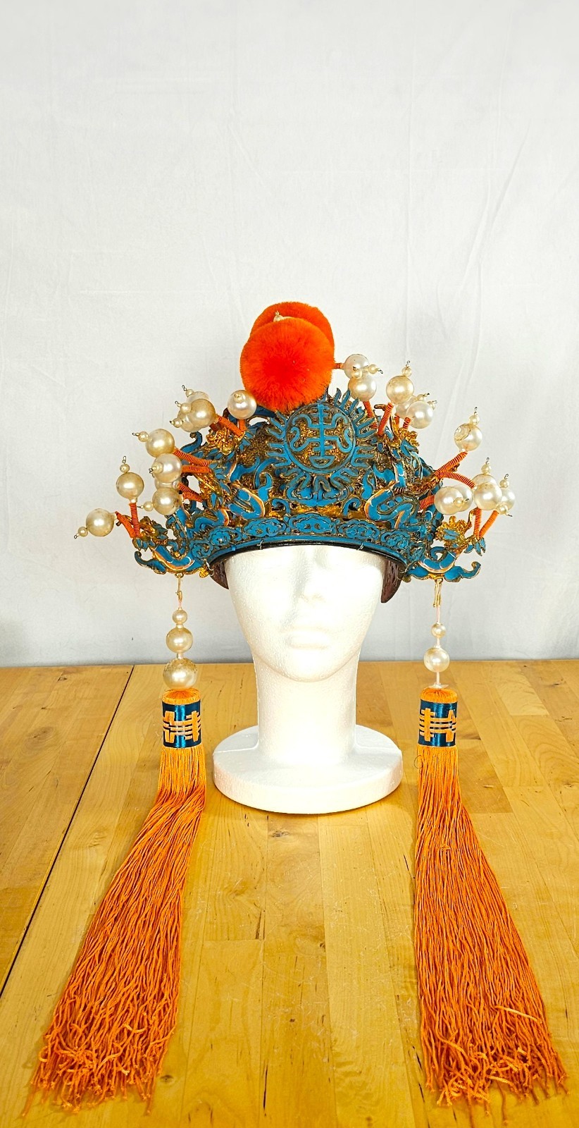 1960s Chinese Opera Kuitou Han Xin Military Helmet Headdress Vintage