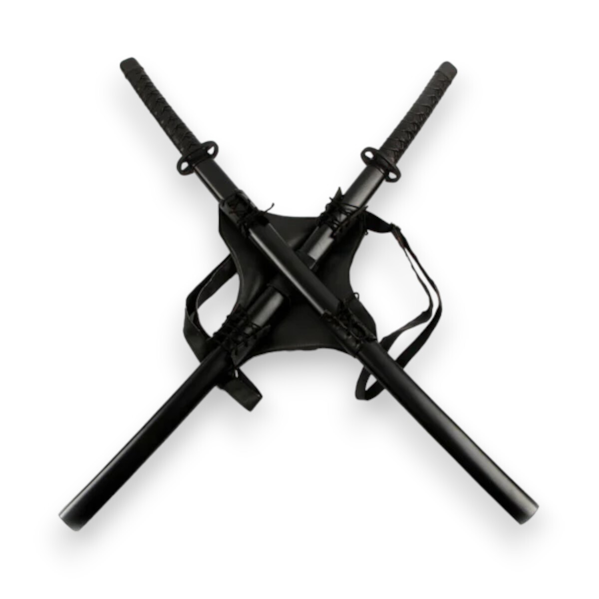 Handmade Cosplay Deadpool Ninja Katana Set Black and Carrying Back Strap Handmade Cosplay Deadpool Ninja Katana Set Black and Carrying Back Strap