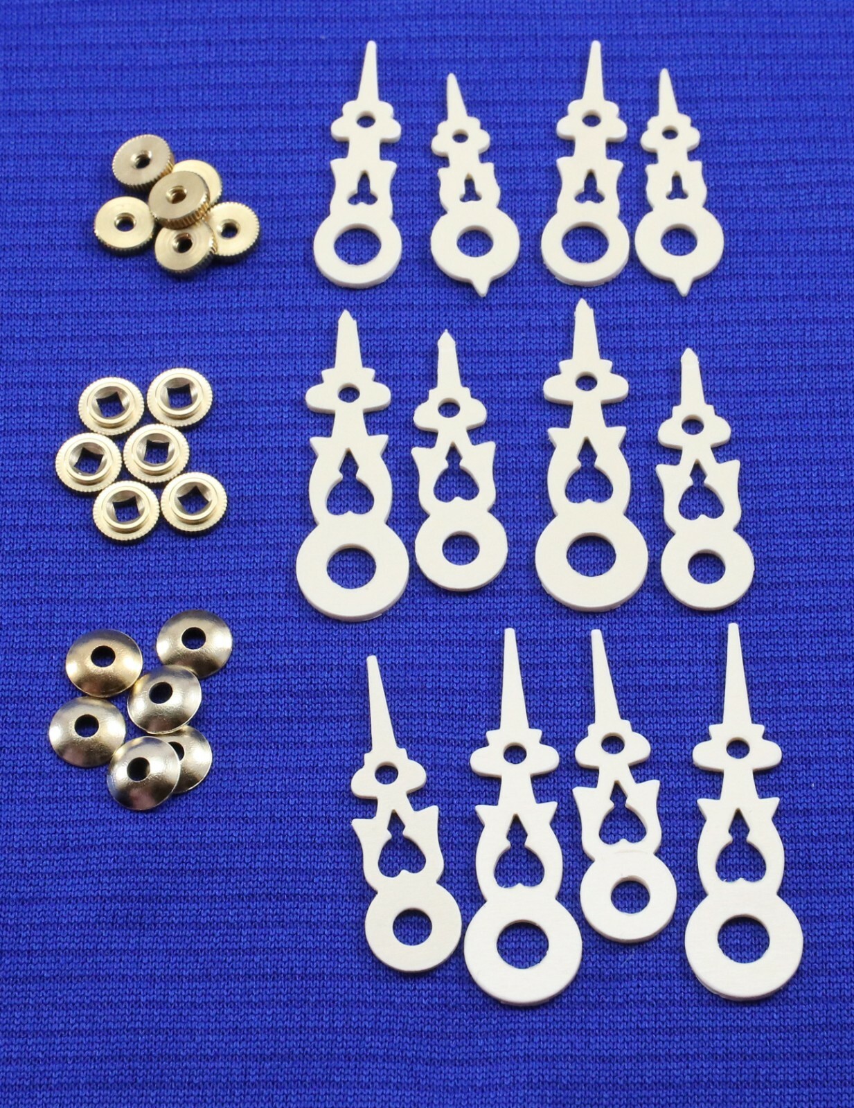 Regula Cuckoo Clock Hand Assortment 6 Sets Cream 60-80 mm Dials W/ HARDWARE Regula Cuckoo Clock Hand Assortment 6 Sets Cream 60-80 mm Dials W/ HARDWARE