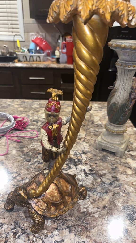 Vintage Style Decorative Figurine with Turtle Base