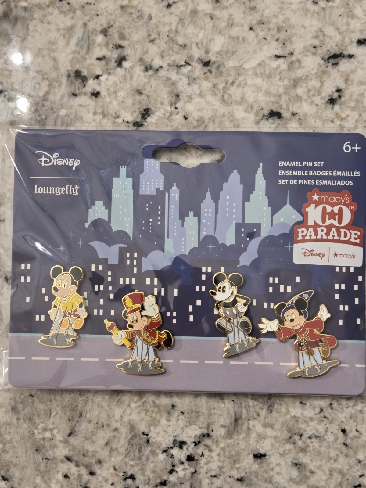 Disney Macy's Mickey Parade Balloons Through The Years Pin Set, Set of 4
